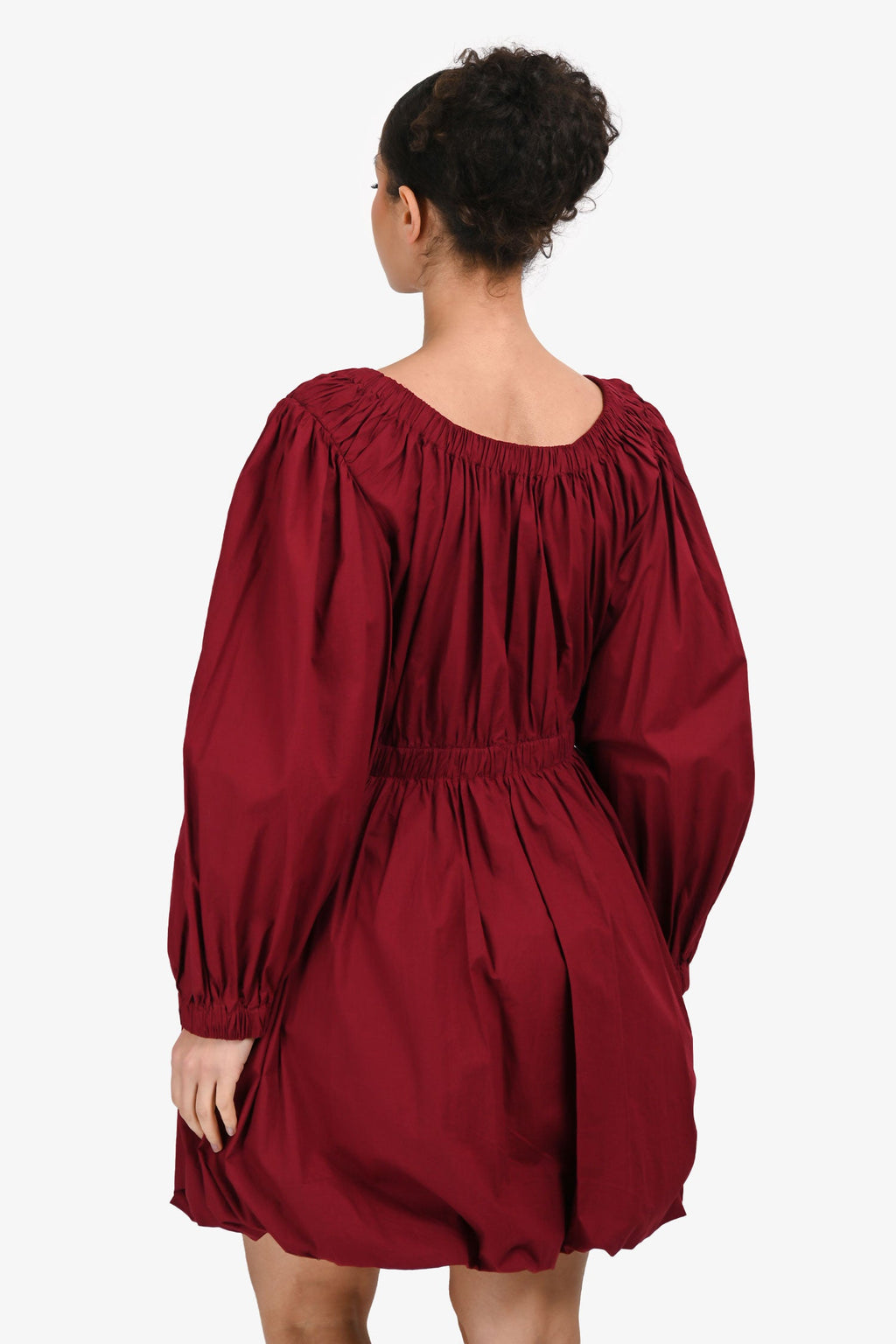 Ulla Johnson Burgundy Off the Shoulder Bubble Hem Dress Size 6