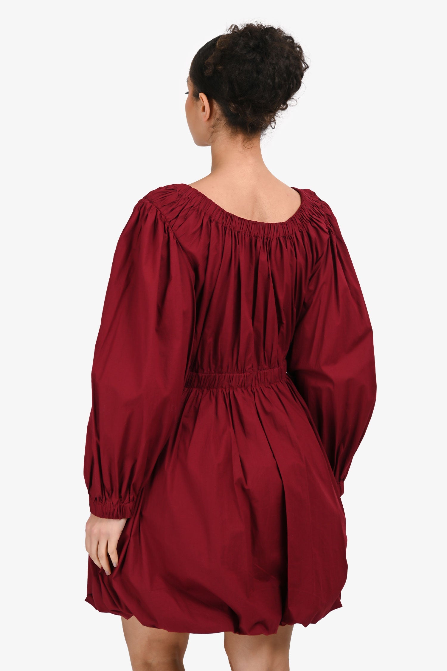 Ulla Johnson Burgundy Off the Shoulder Bubble Hem Dress Size 6