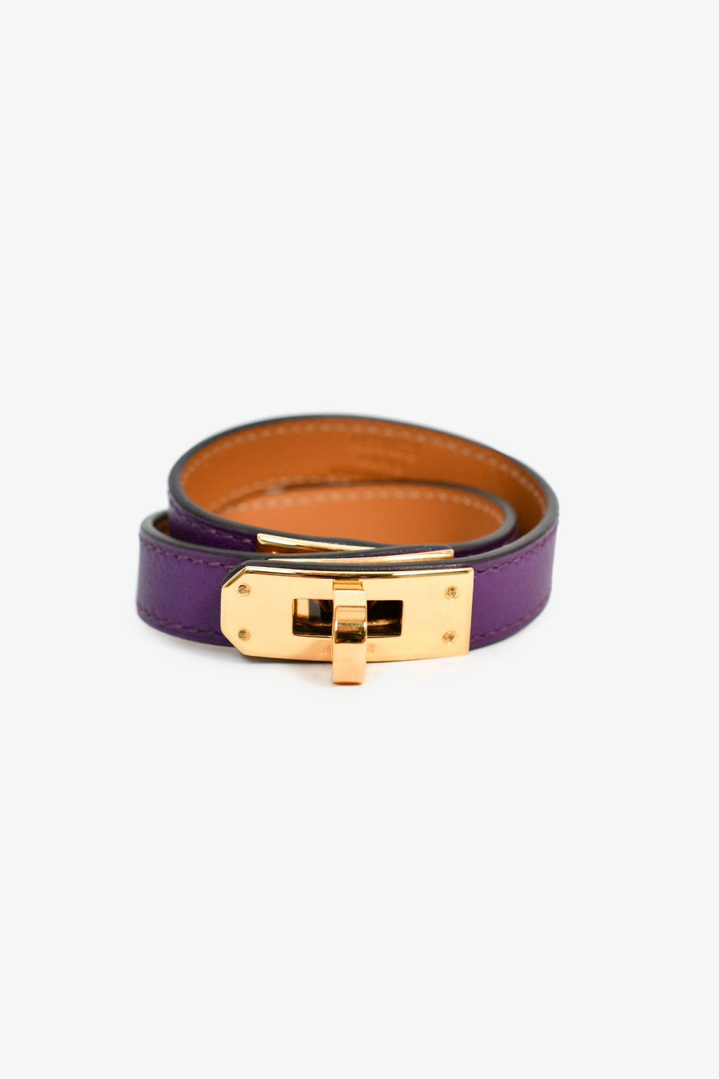 Hermès Purple Leather Double Tour Bracelet