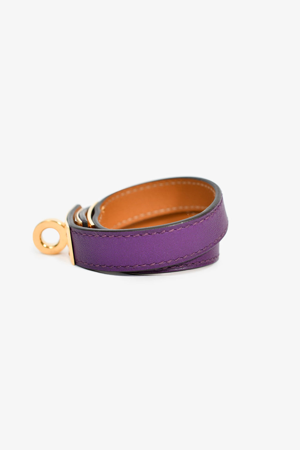 Hermès Purple Leather Double Tour Bracelet