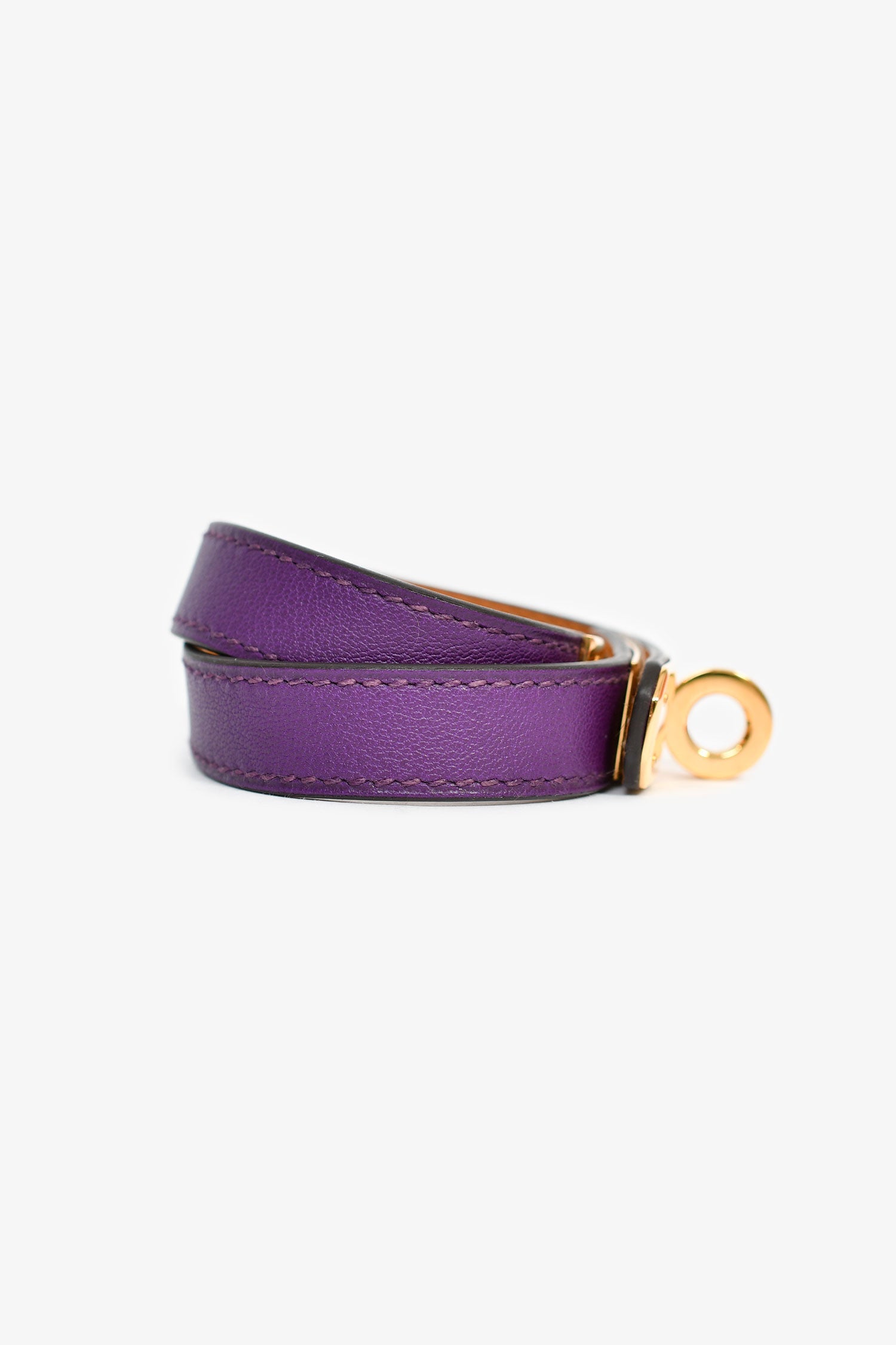 Hermès Purple Leather Double Tour Bracelet