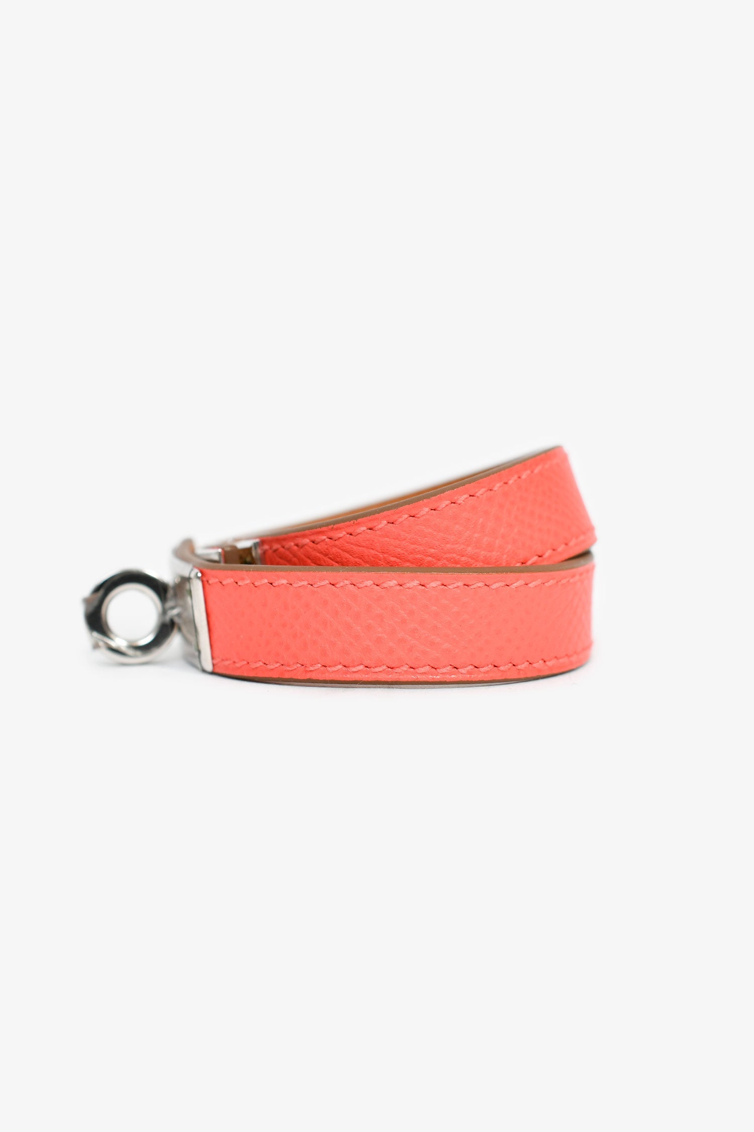 Hermès Coral Leather Double Tour Bracelet