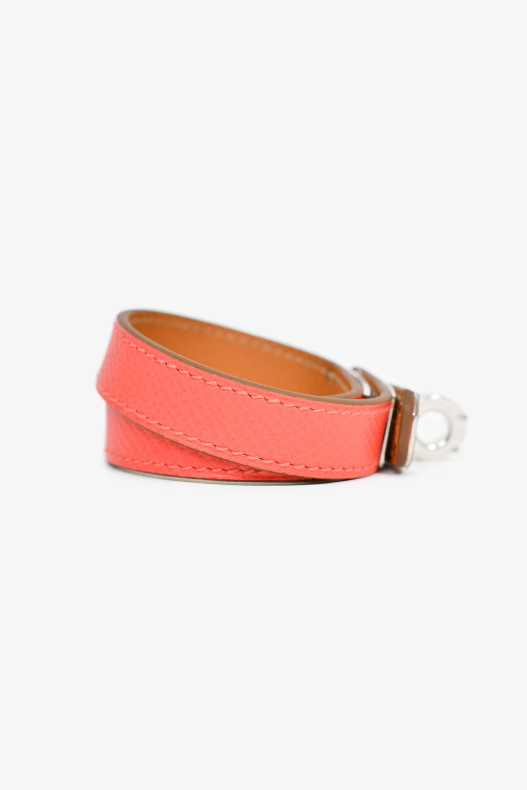 Hermès Coral Leather Double Tour Bracelet