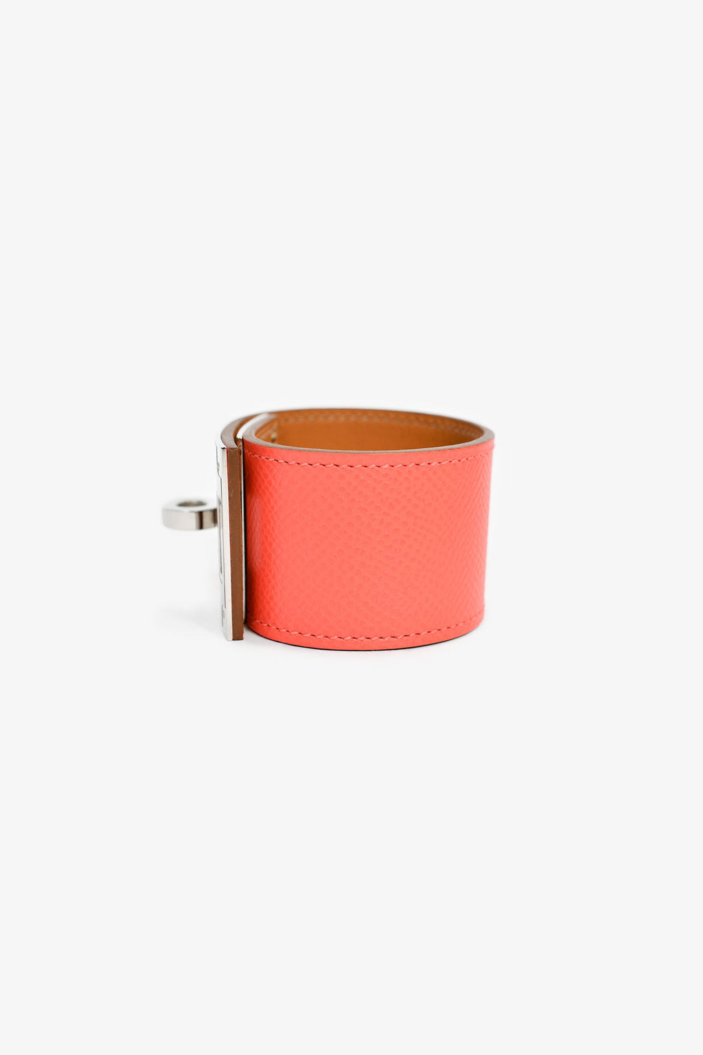 Hermès Coral Leather 'Kelly Dog' Bracelet