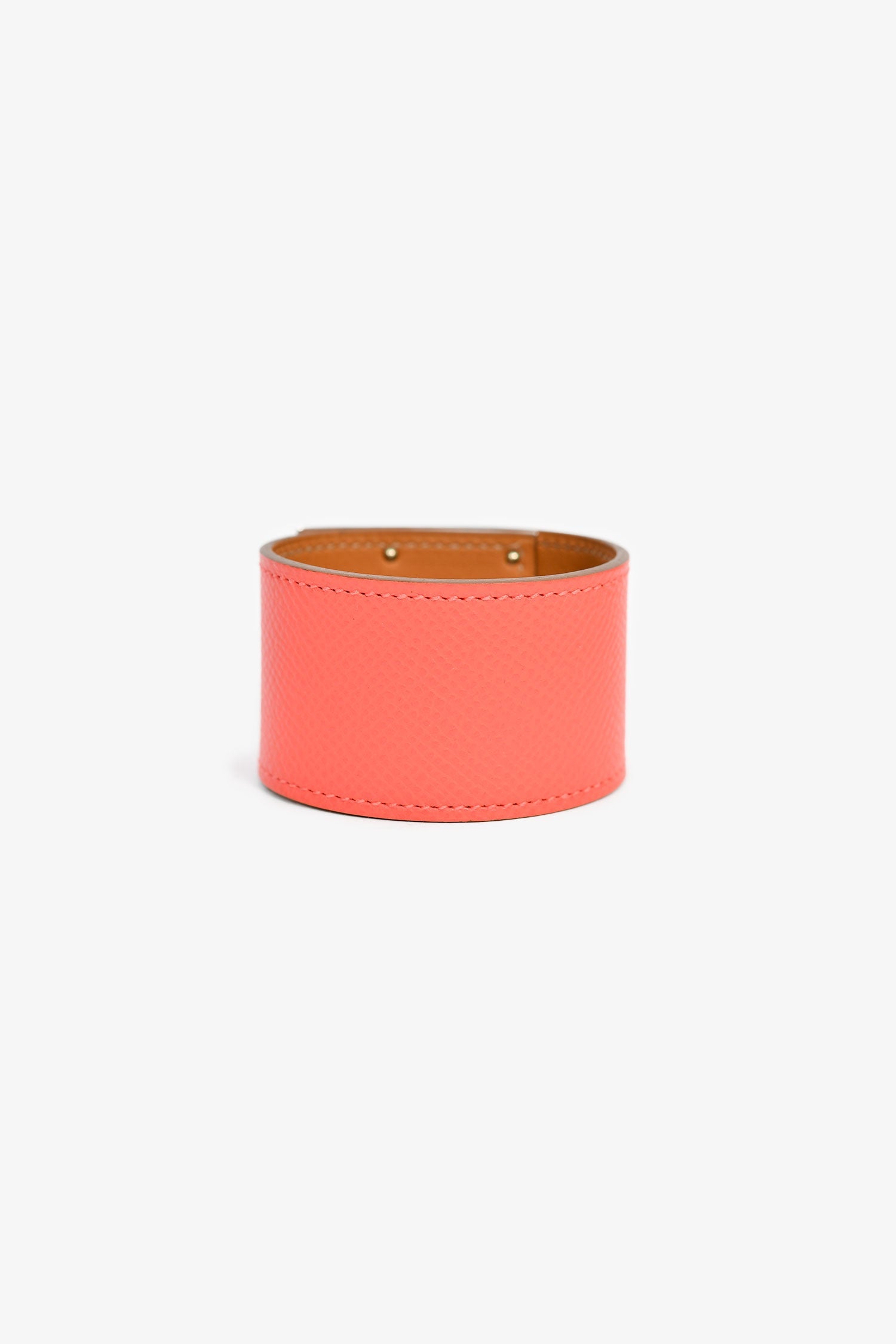 Hermès Coral Leather 'Kelly Dog' Bracelet
