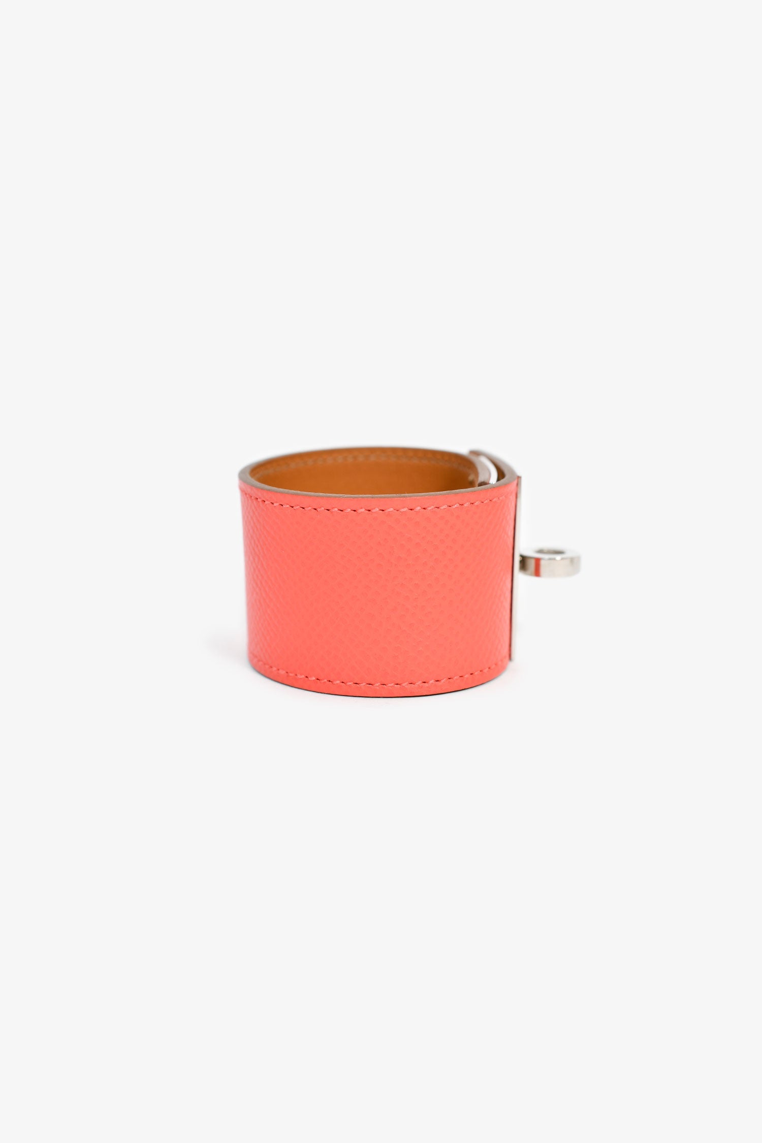 Hermès Coral Leather 'Kelly Dog' Bracelet