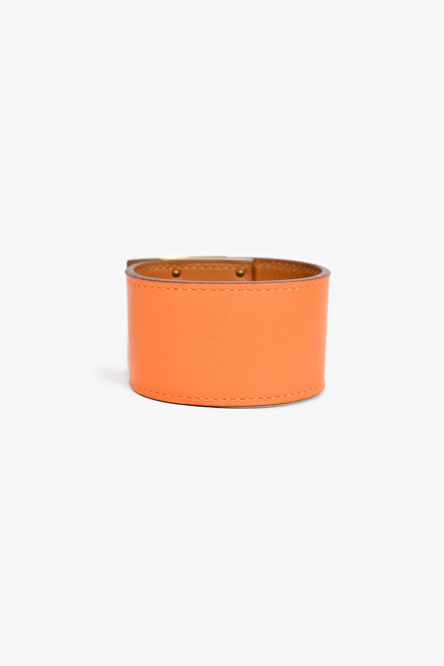 Hermès Orange Leather 'Kelly Dog' Bracelet
