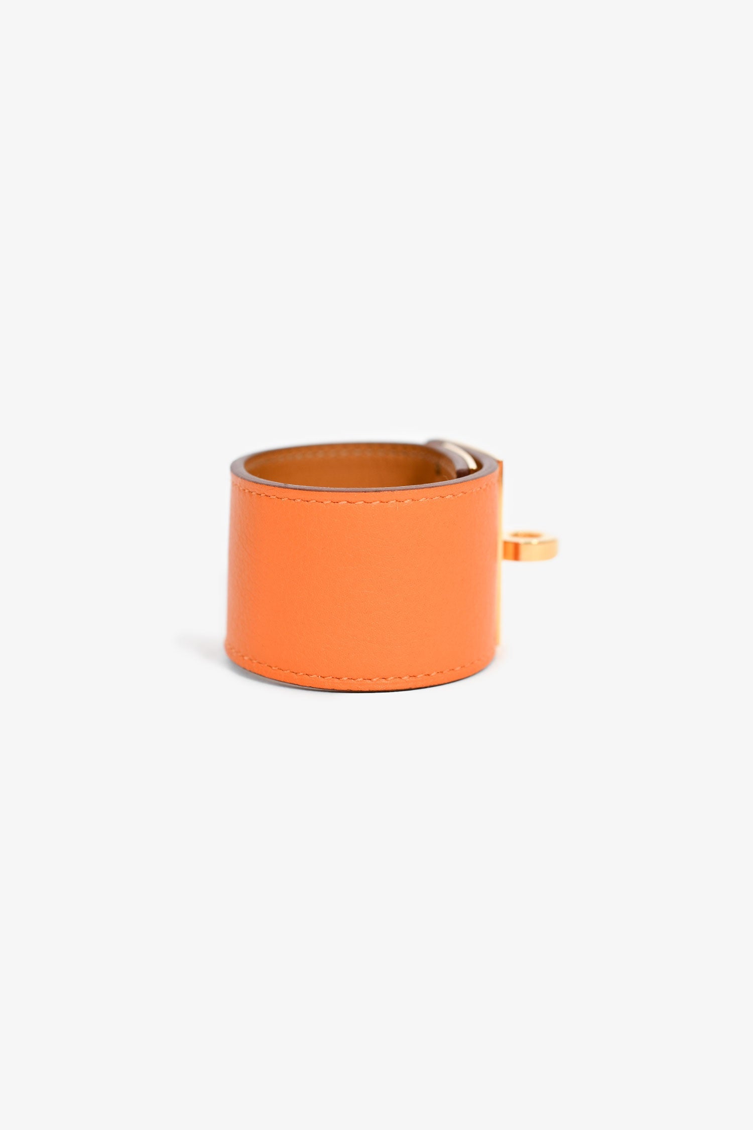 Hermès Orange Leather 'Kelly Dog' Bracelet