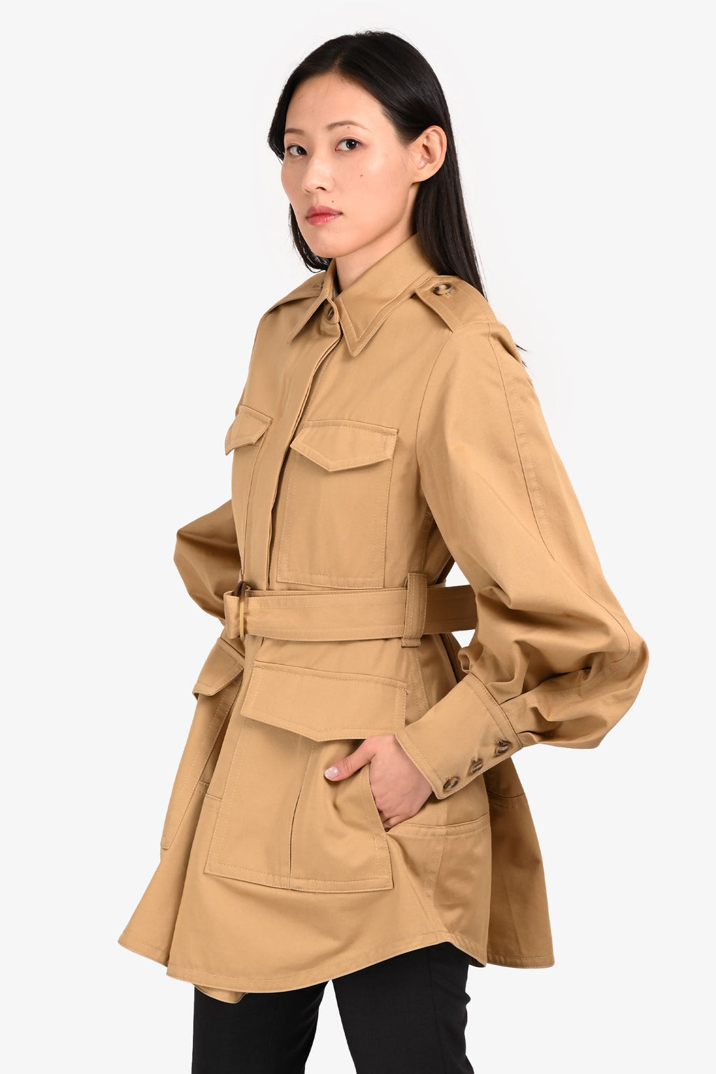 Zimmermann Tan Cargo 'Illuminate' Belted Cargo Mini Dress Size 0P
