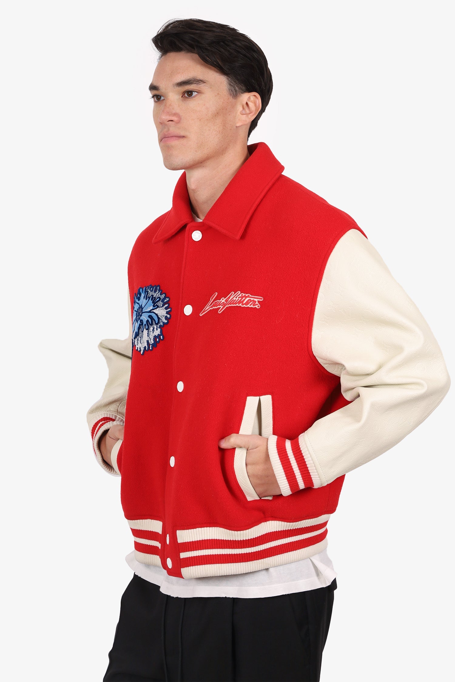 Louis Vuitton x Yayoi Kusama Psychedelic Flower Embroidered Varsity Jacket Size 54