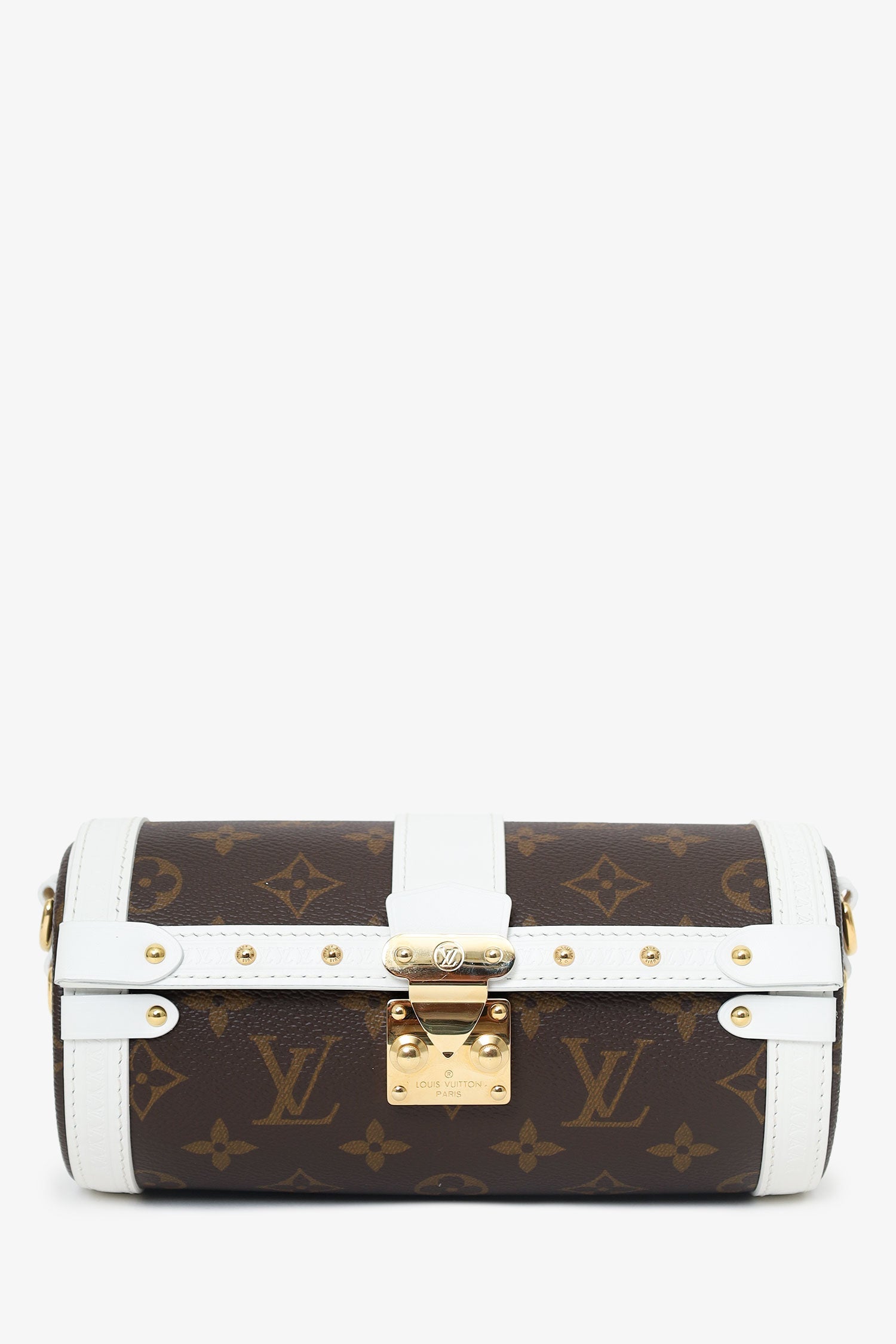Louis Vuitton White/Brown Monogram Papillon Trunk With Pouch