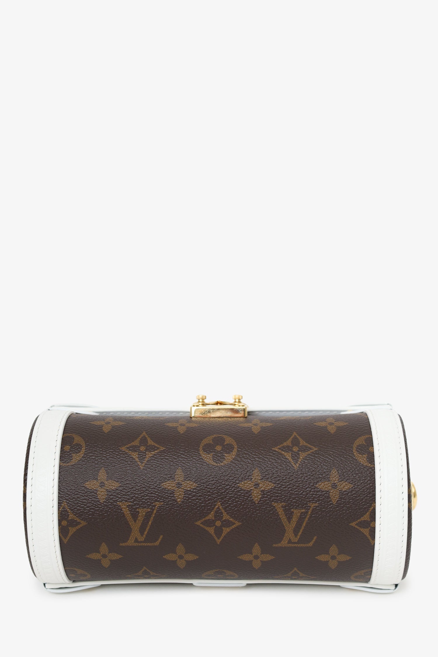 Louis Vuitton White/Brown Monogram Papillon Trunk With Pouch