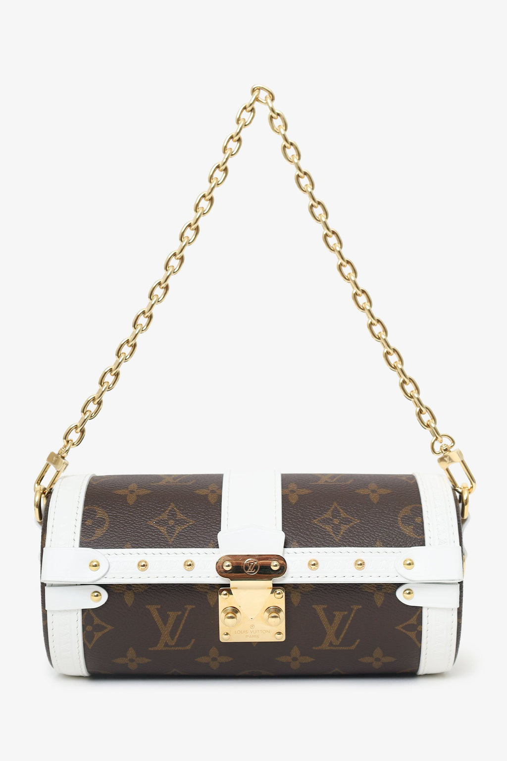 Louis Vuitton White/Brown Monogram Papillon Trunk With Pouch