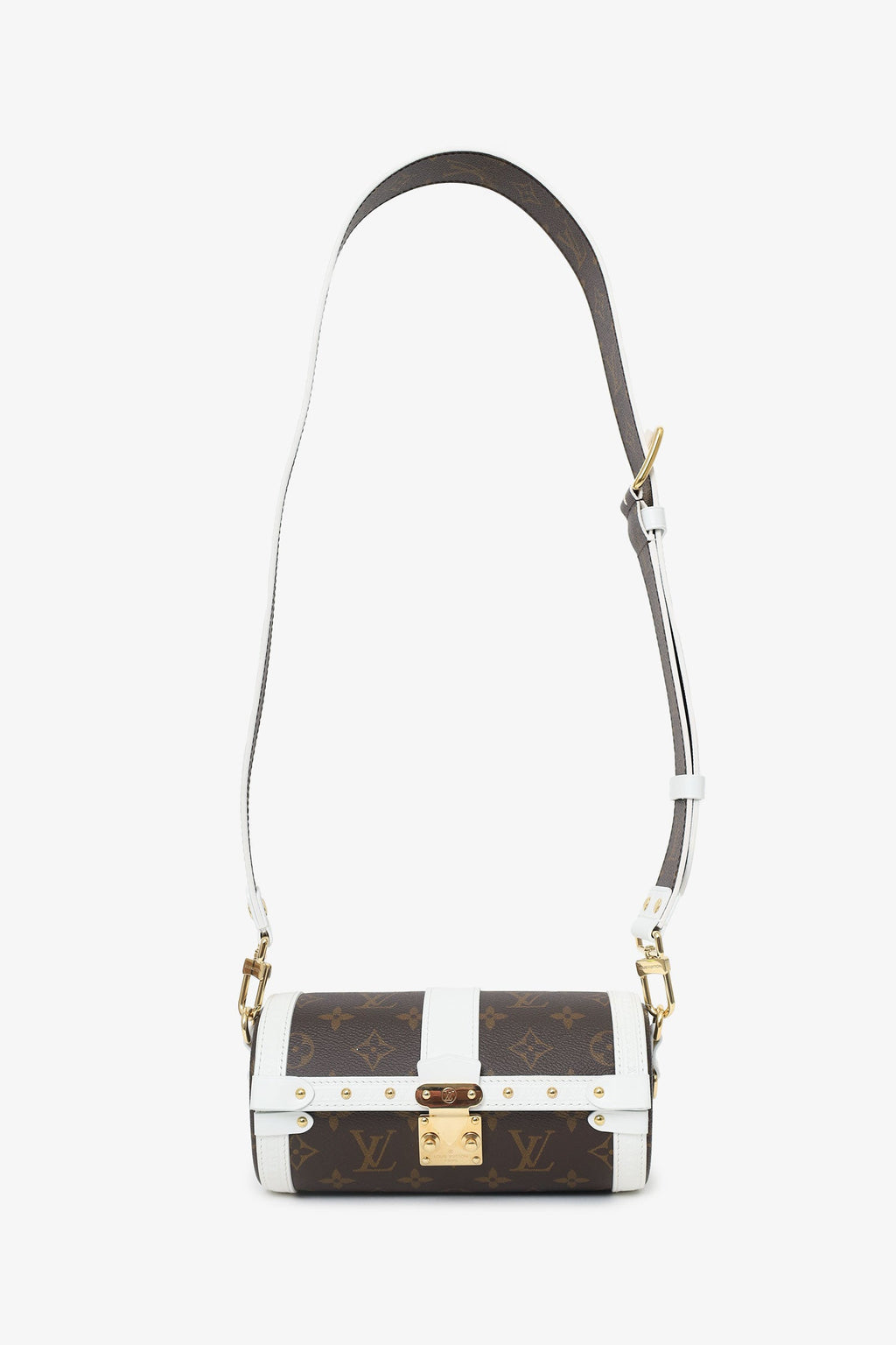 Louis Vuitton White/Brown Monogram Papillon Trunk With Pouch