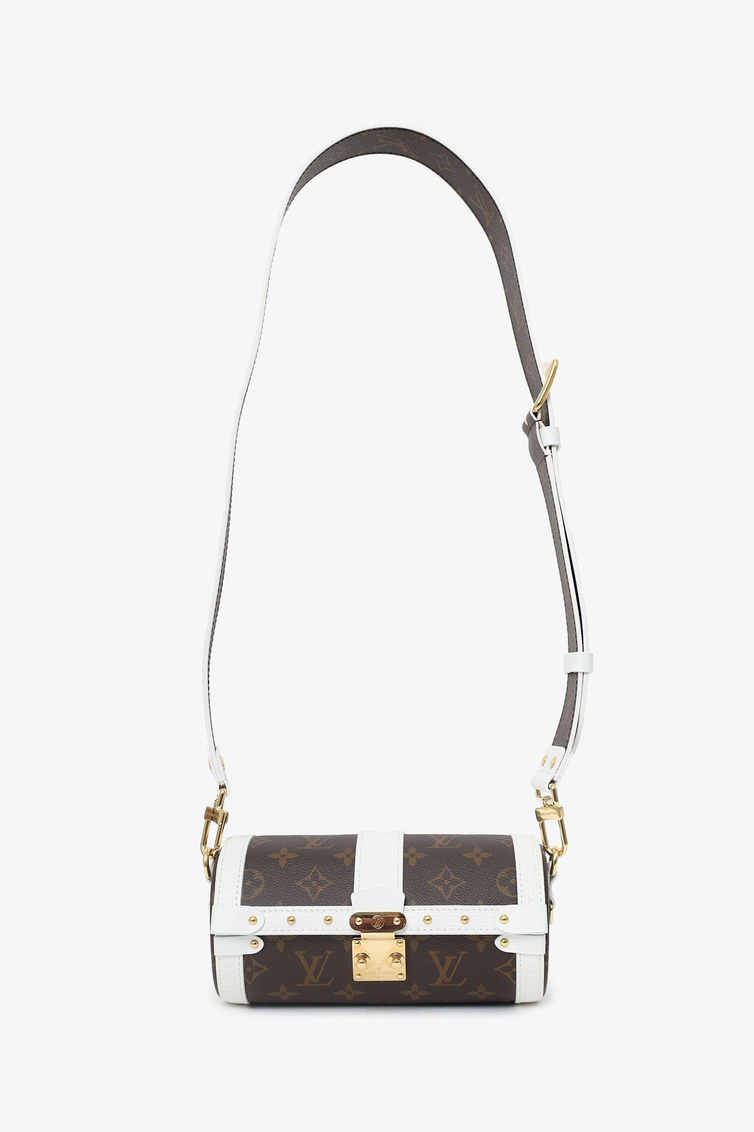 Louis Vuitton White/Brown Monogram Papillon Trunk With Pouch