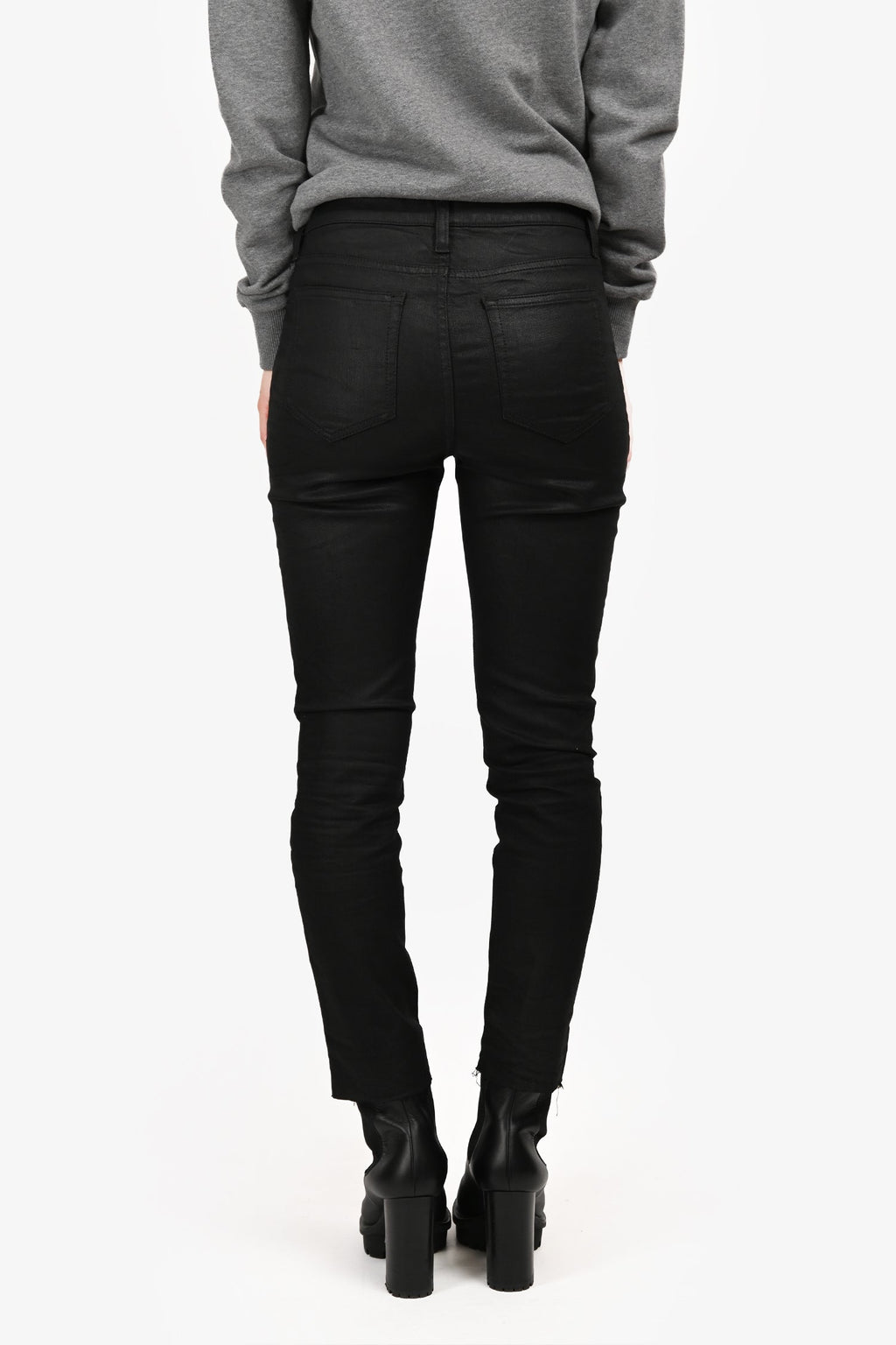 Saint Laurent Black Coated Skinny Jeans Size 28