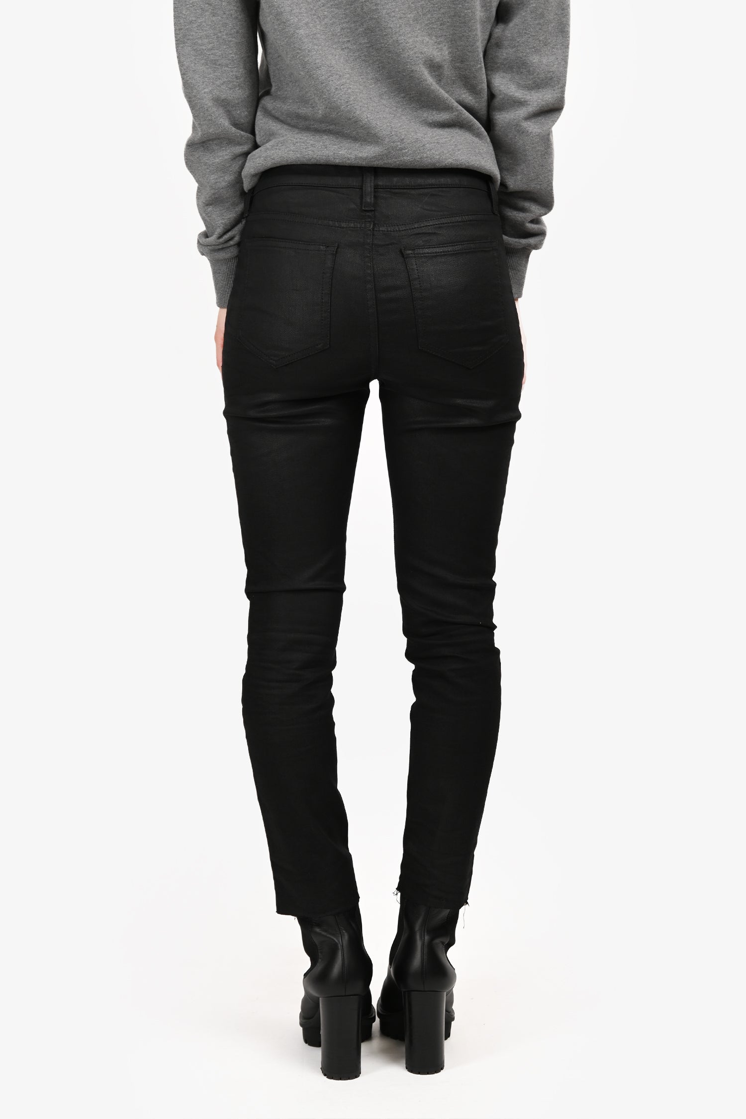 Saint Laurent Black Coated Skinny Jeans Size 28