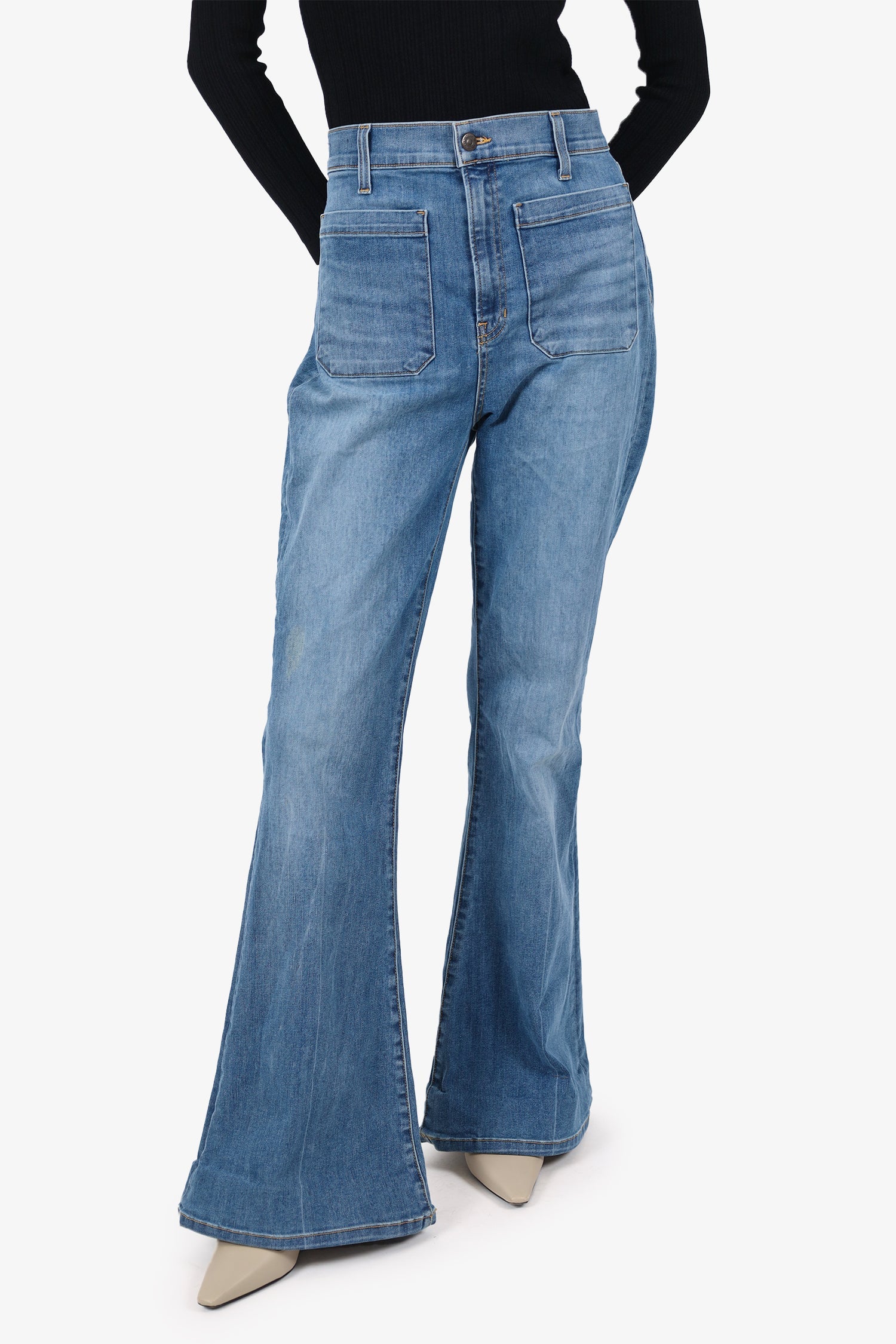 Veronica Beard Blue Denim Sheridan Exaggerated Jeans Size 32/14