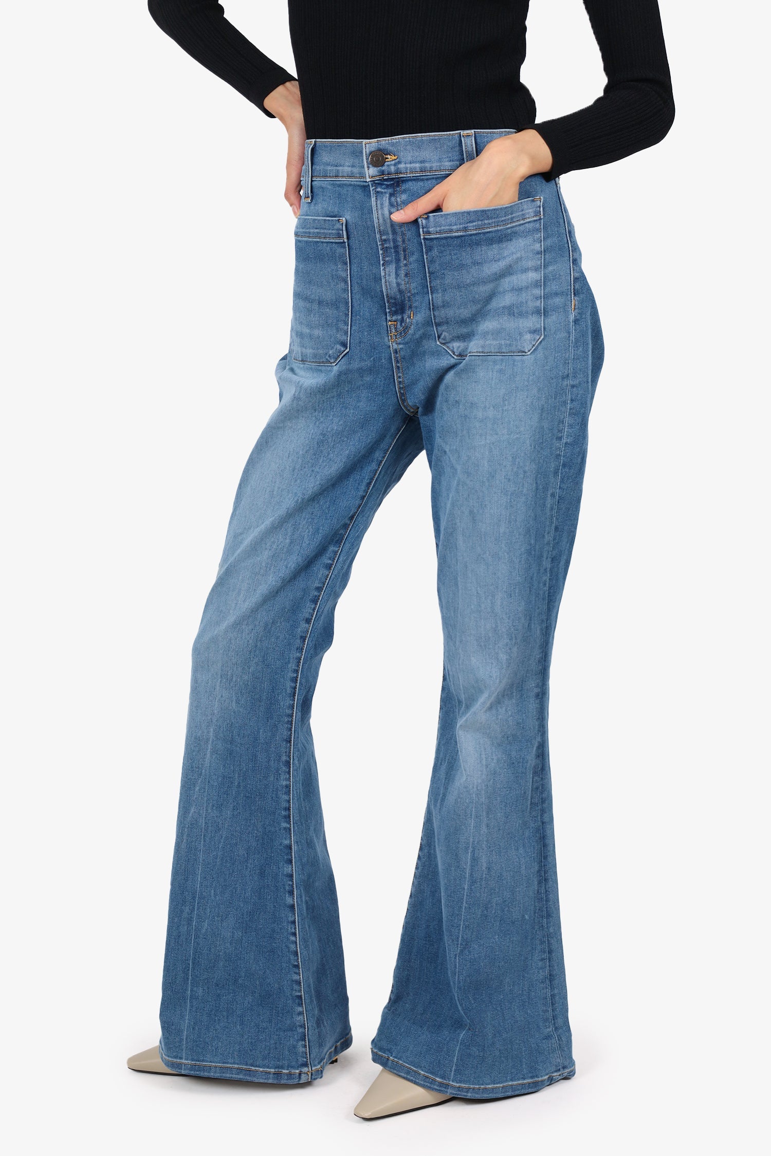 Veronica Beard Blue Denim Sheridan Exaggerated Jeans Size 32/14