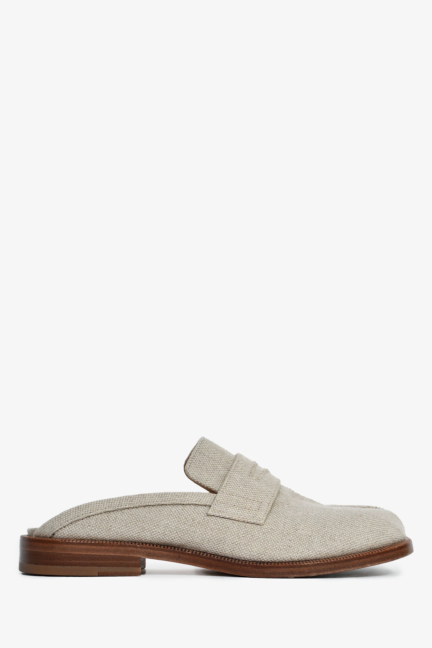 Maison Margiela Beige Linen 'Tabi City' Loafer Size 38