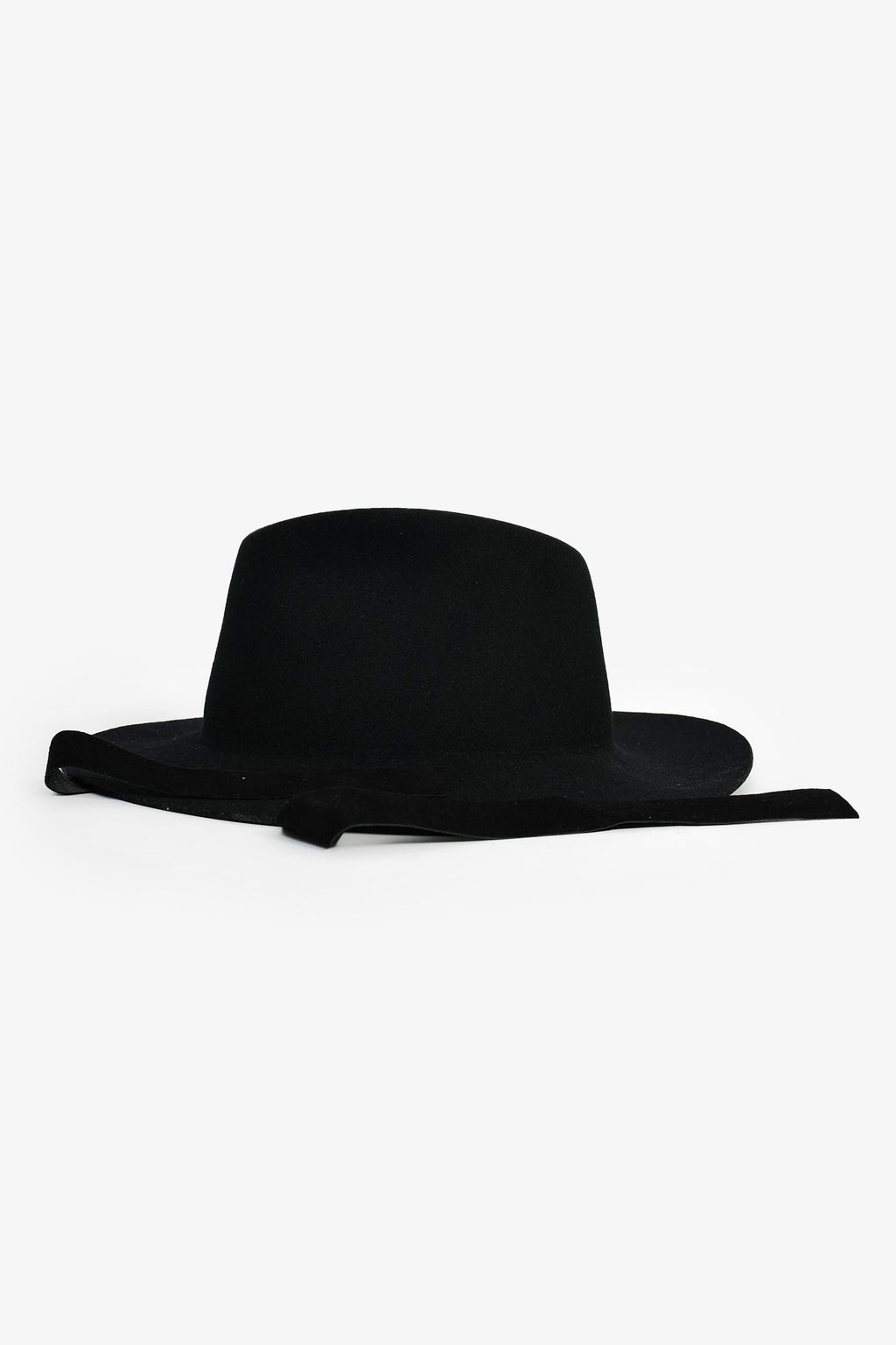 Janessa Leone Black Wool Wide Brim Hat