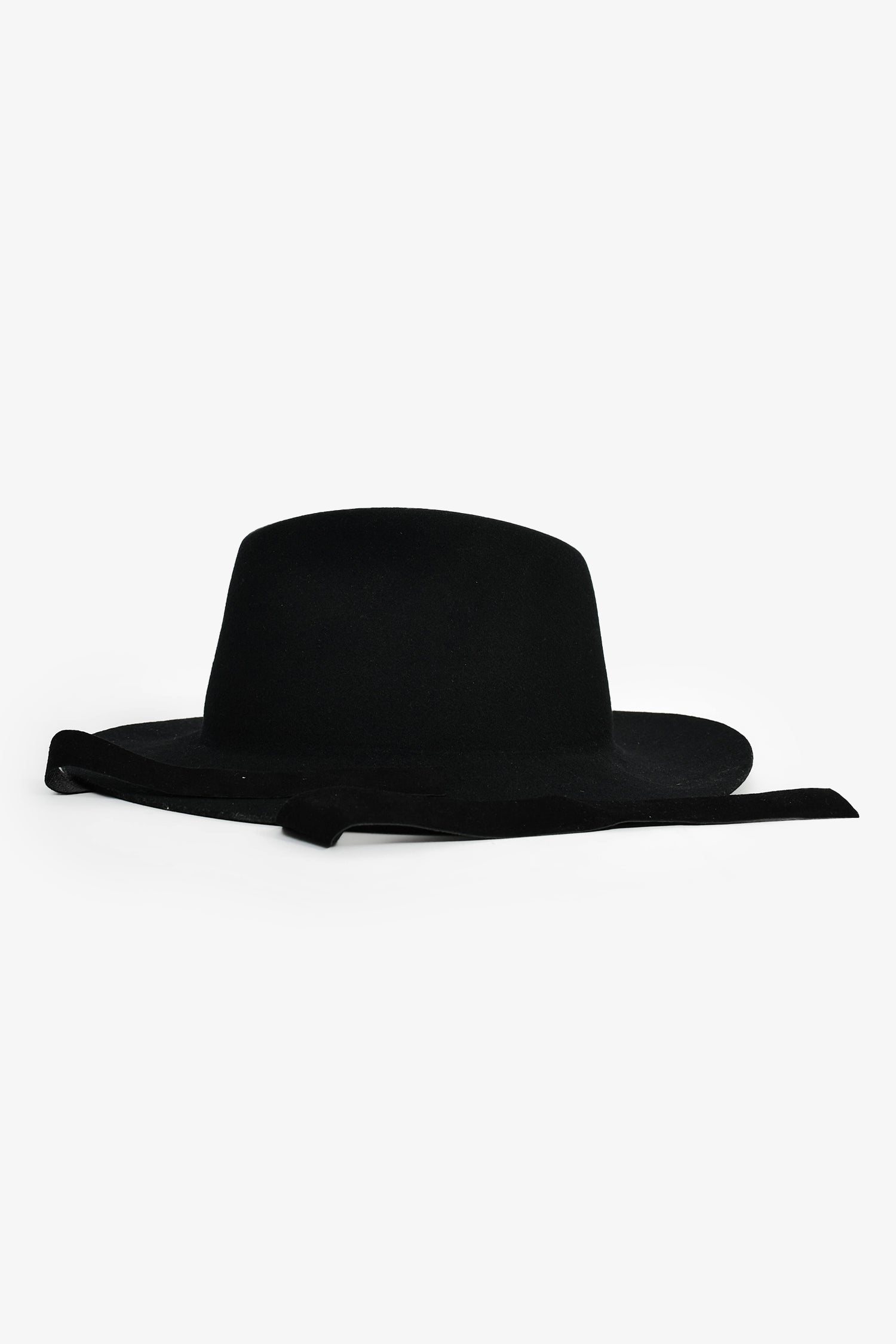 Janessa Leone Black Wool Wide Brim Hat