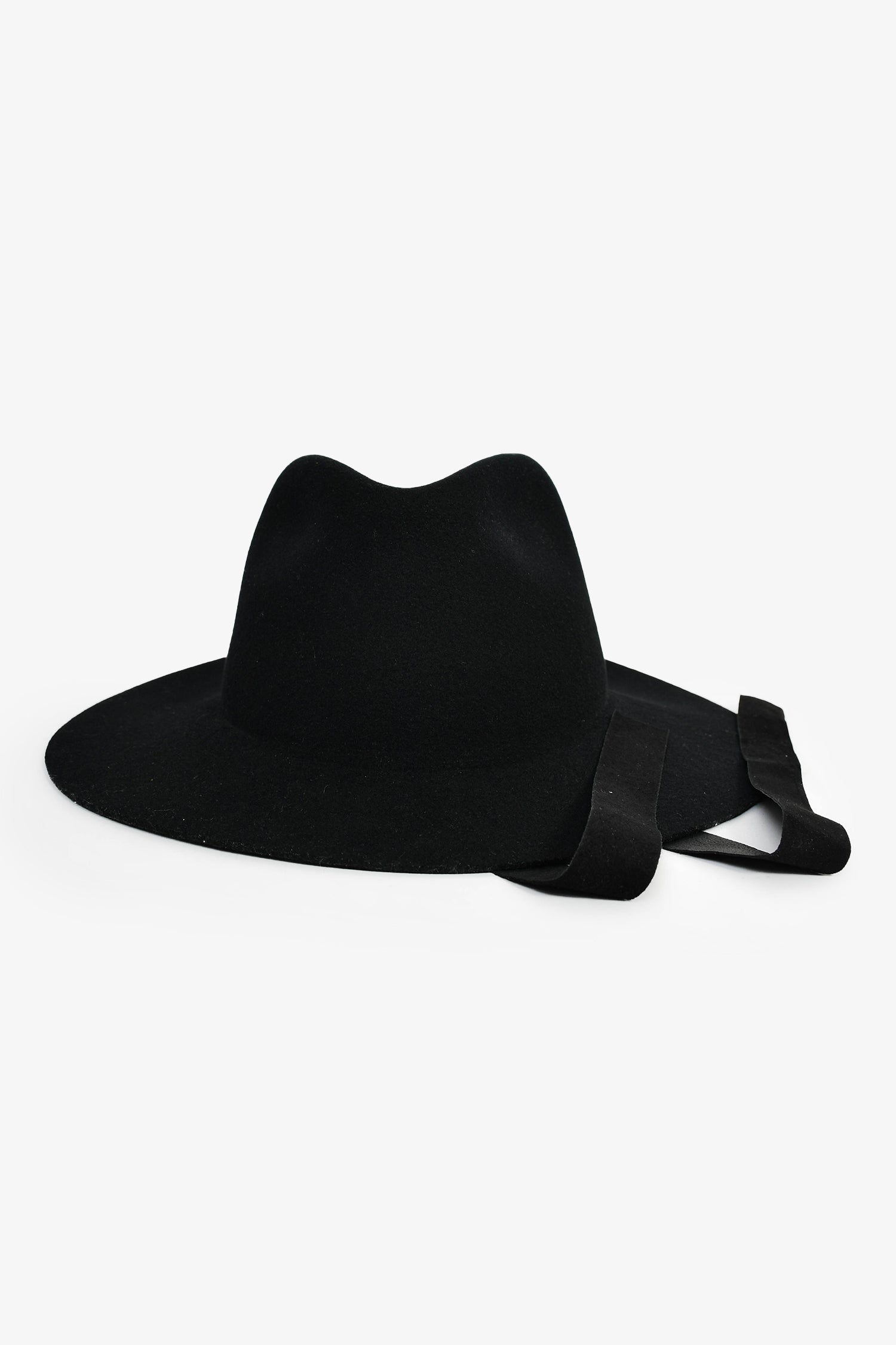 Janessa Leone Black Wool Wide Brim Hat
