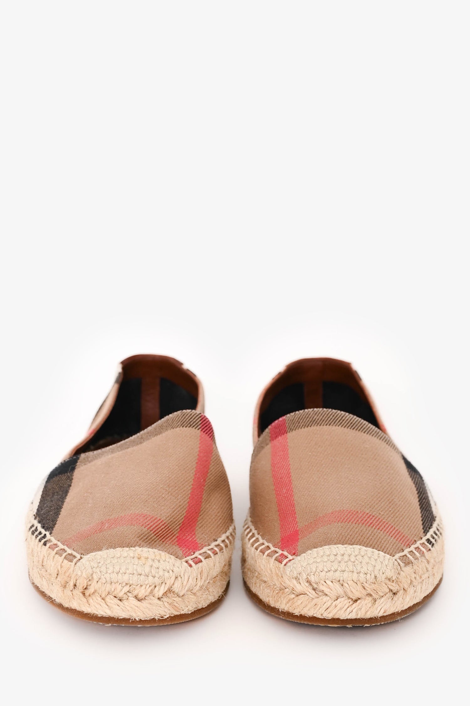 Burberry Nova Check Canvas Espadrilles Size 38