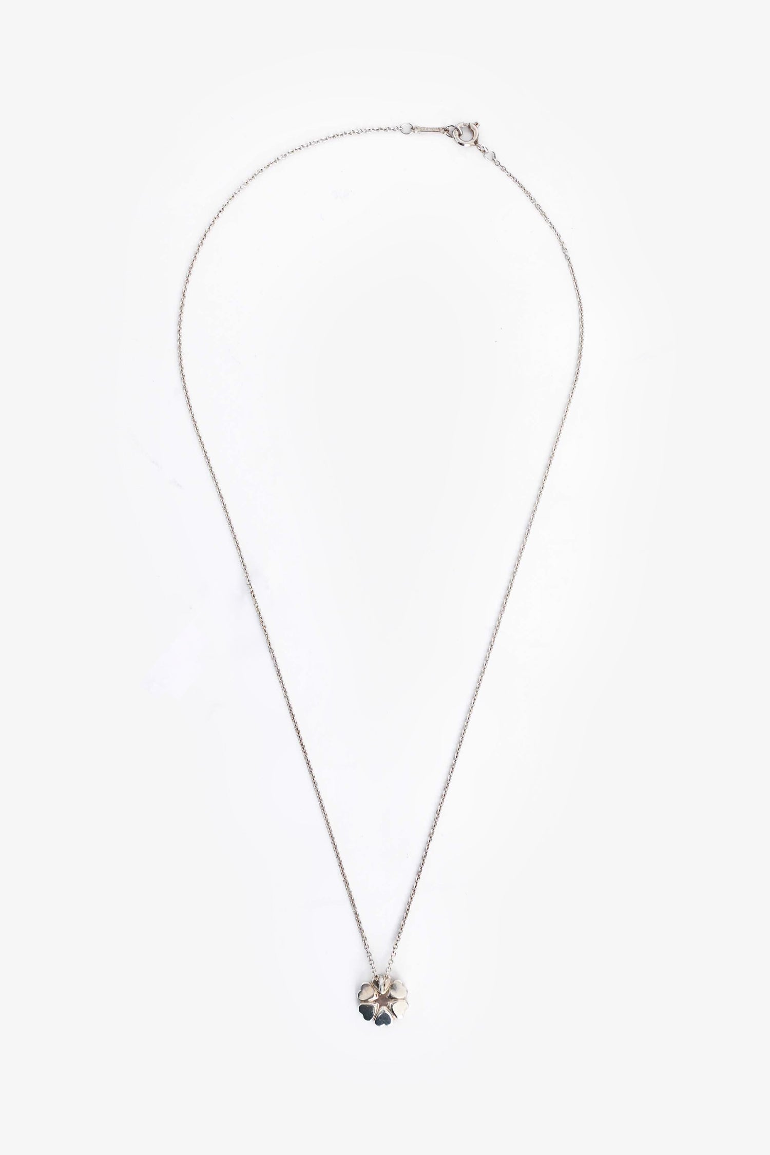 Tiffany & Co Sterling Silver Flower of Hearts Pendant Necklace