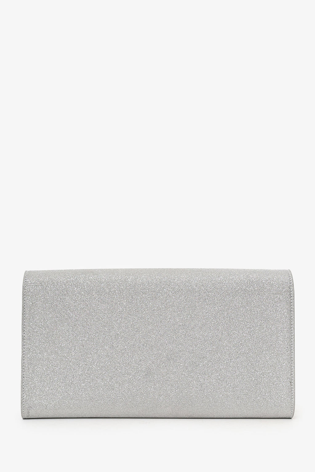 Roger Vivier Silver Glitter Buckle Clutch