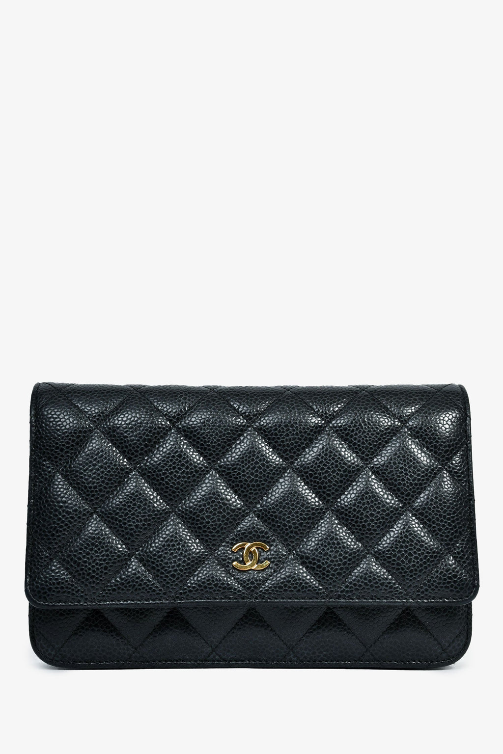 Pre-Loved Chanel™ 2019 Black Caviar Classic Wallet On Chain