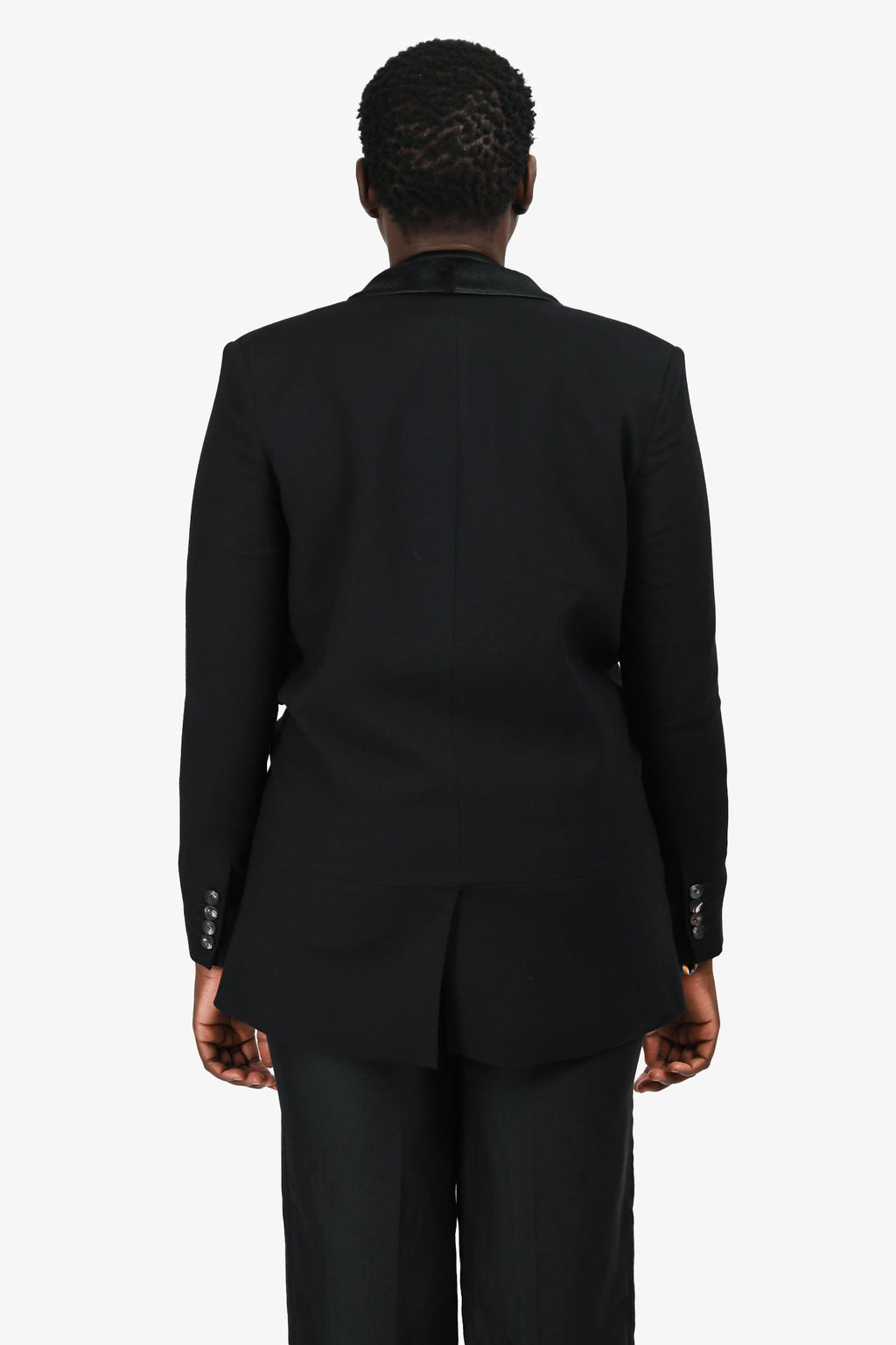 Helmut Lang Black Wool/'Pony Hair' Single Breasted Blazer Size 8