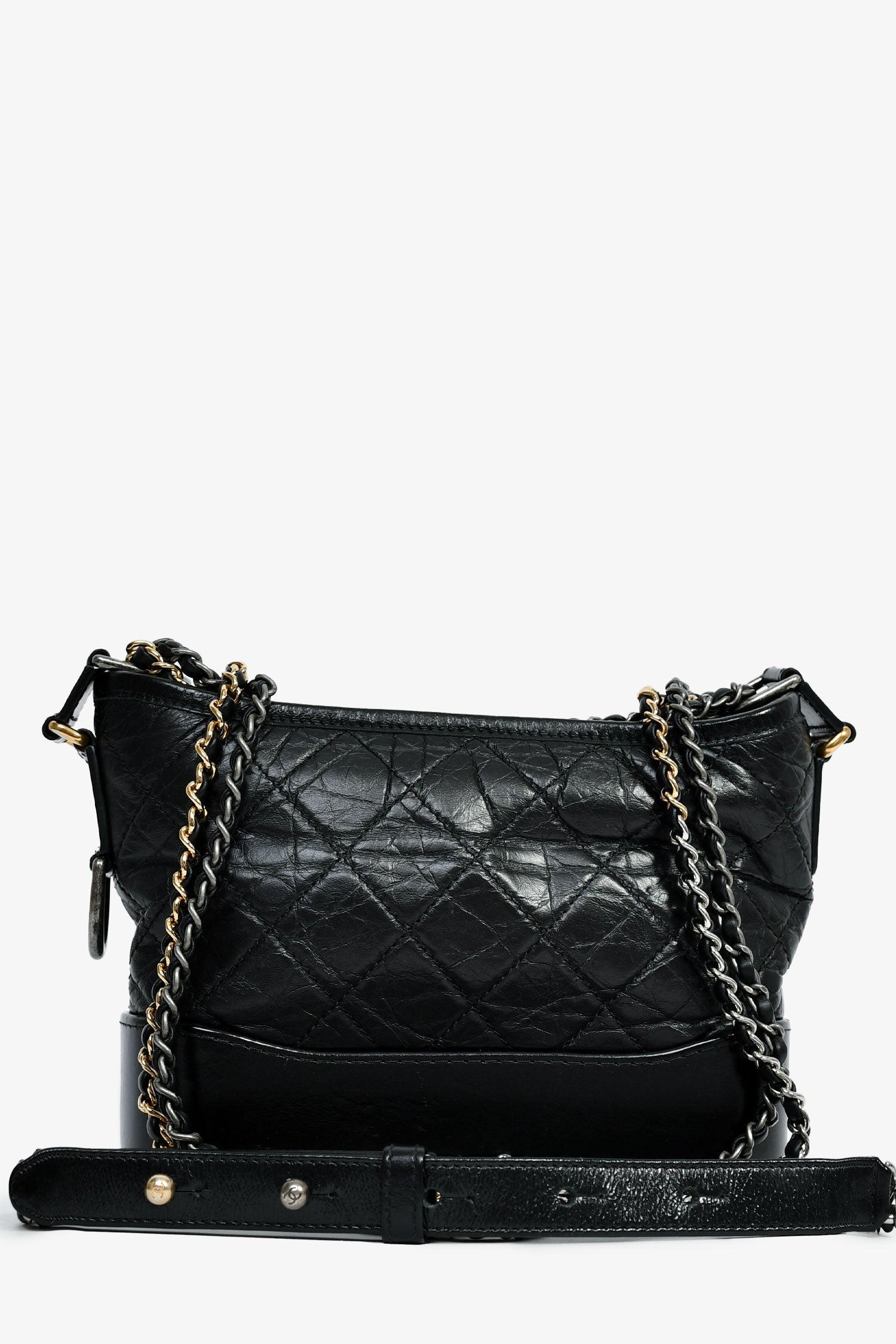 Pre-Loved Chanel™ 2018 Black Lambskin Leather Small Gabrielle Bag