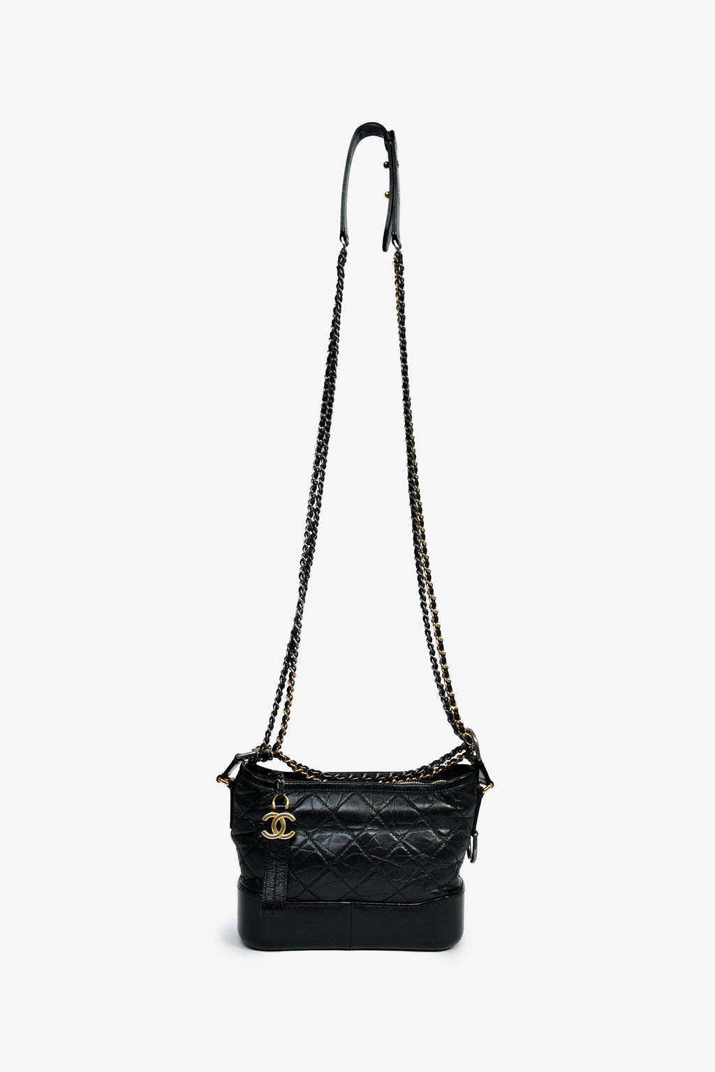 Pre-Loved Chanel™ 2018 Black Lambskin Leather Small Gabrielle Bag