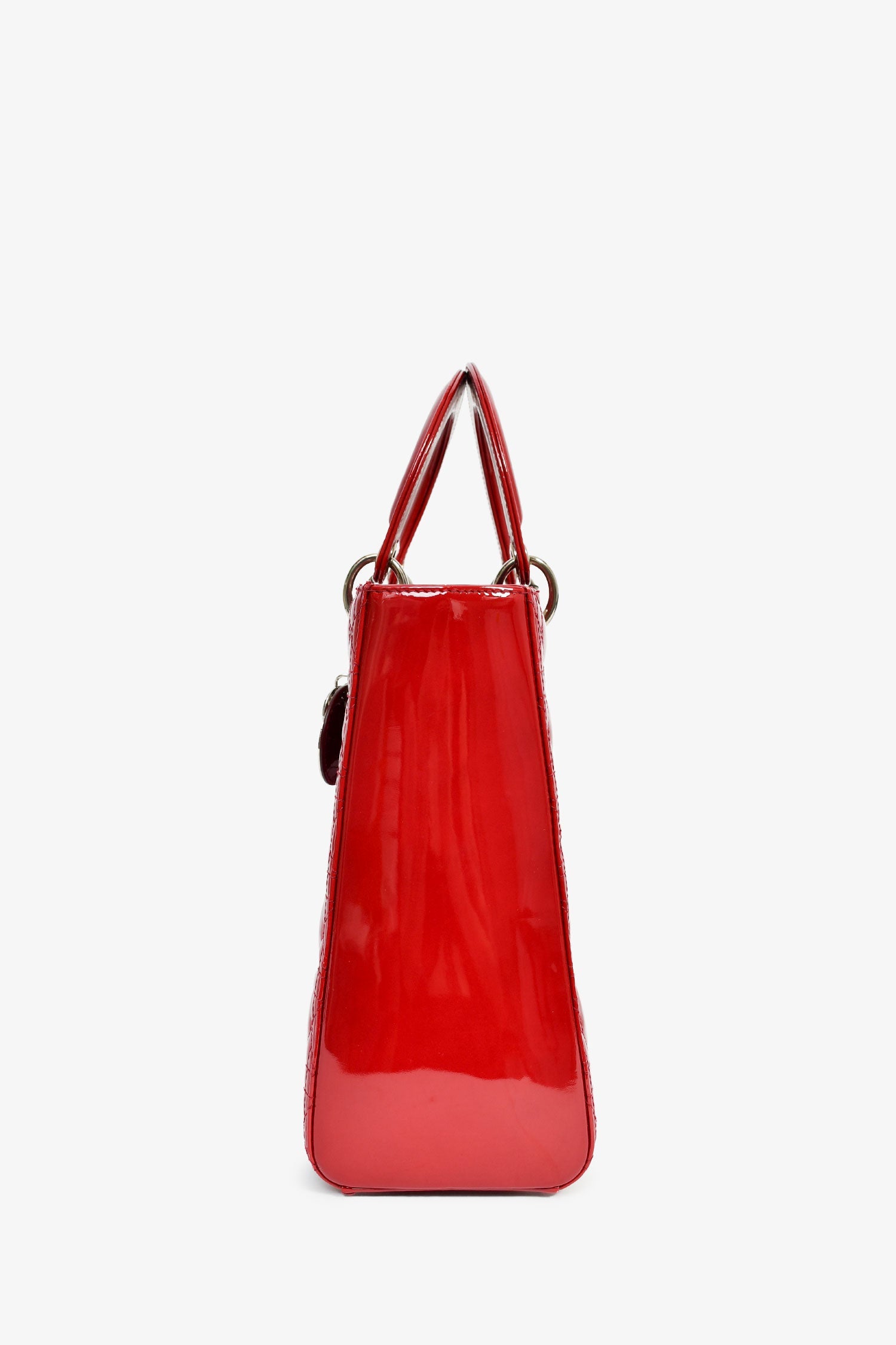 Christian Dior 2011 Red Patent Leather Large Lady Dior