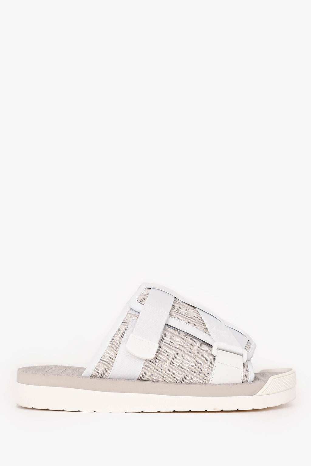 Christain Dior White/Beige Oblique 'Alpha' Slides Size 40
