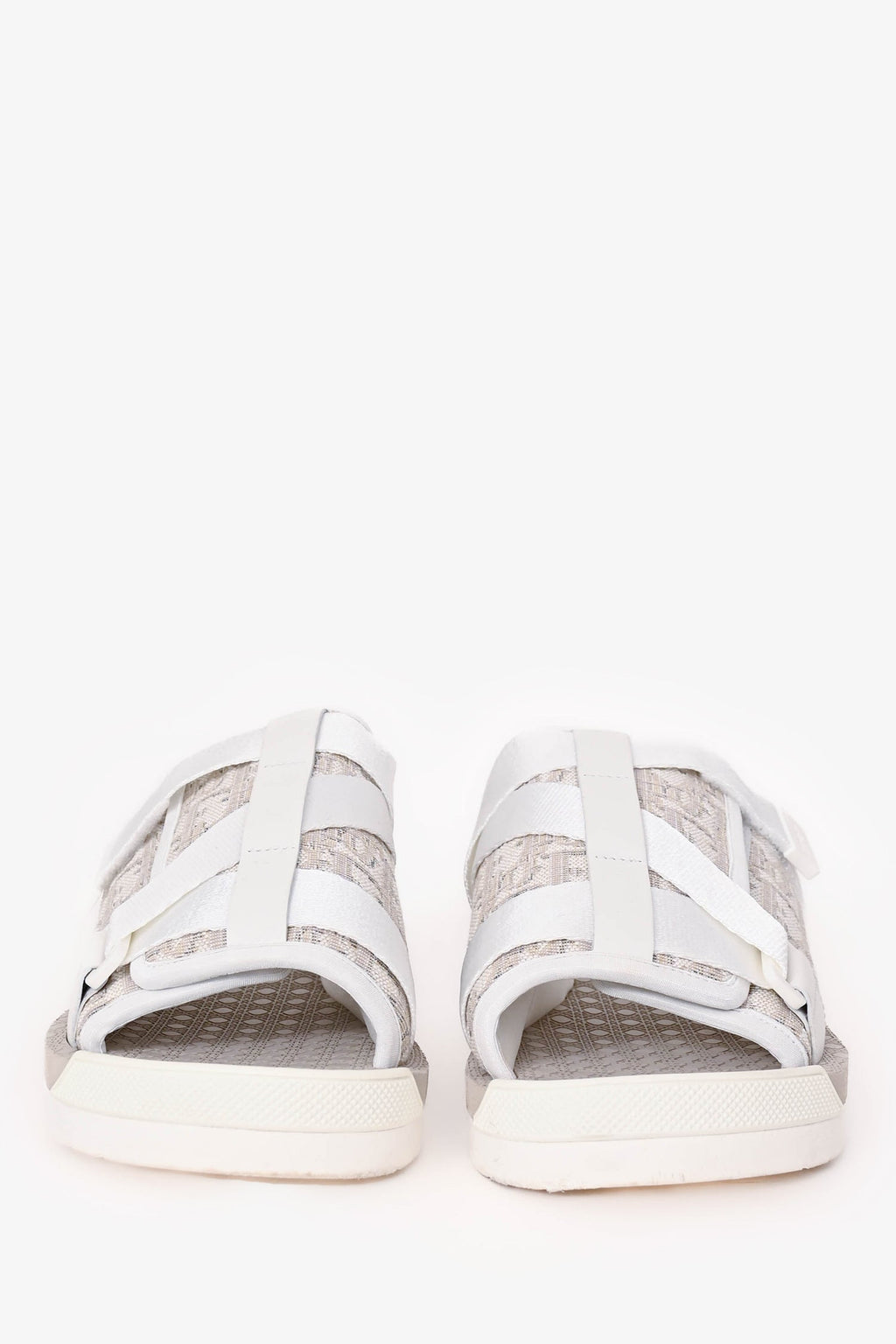 Christain Dior White/Beige Oblique 'Alpha' Slides Size 40
