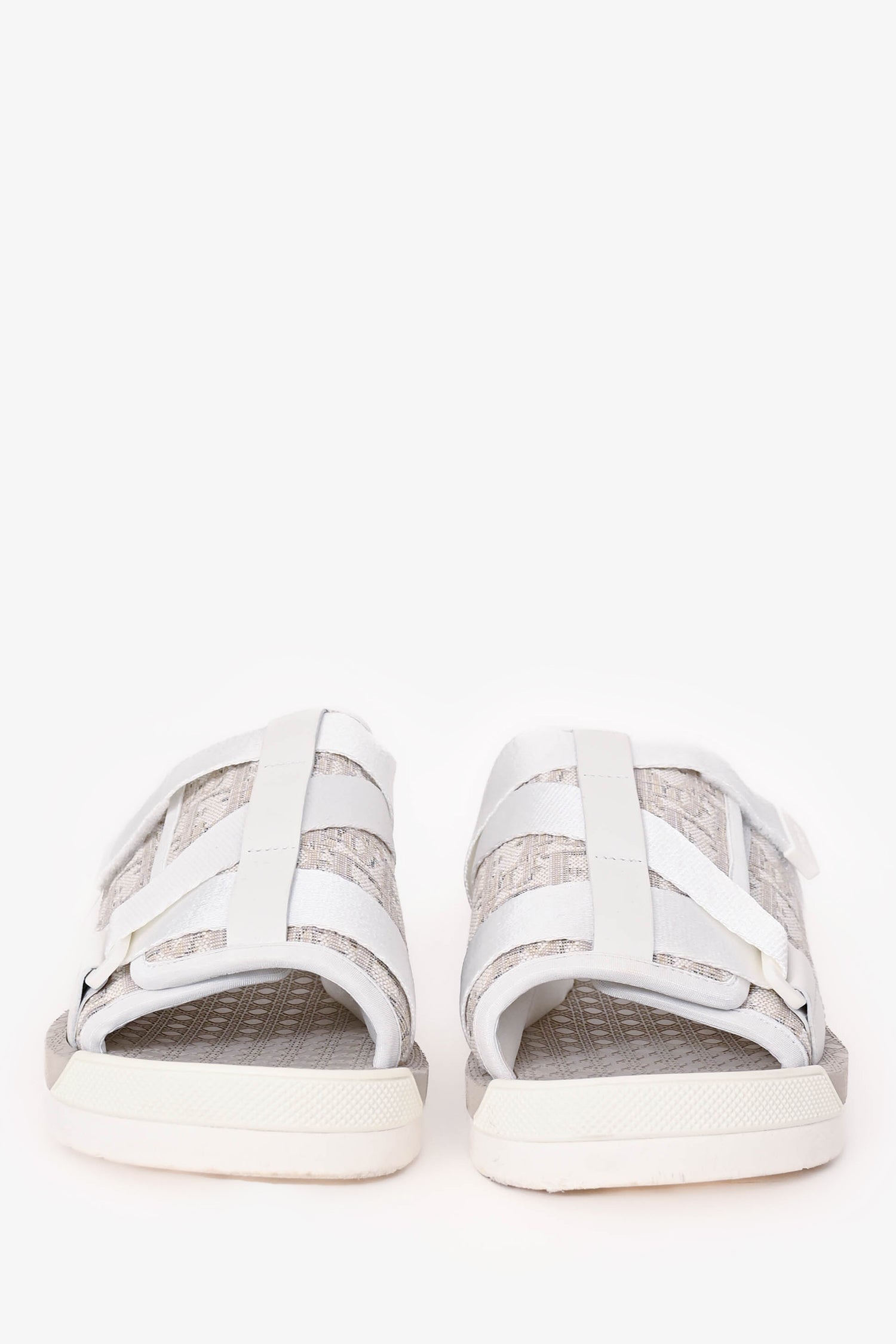 Christain Dior White/Beige Oblique 'Alpha' Slides Size 40