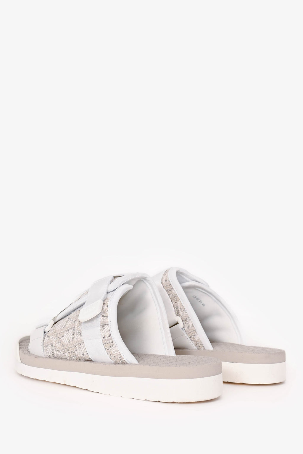 Christain Dior White/Beige Oblique 'Alpha' Slides Size 40