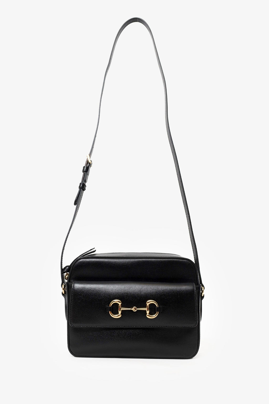 Gucci Black Azalea Calfskin Small Horsebit 1955 Shoulder Bag