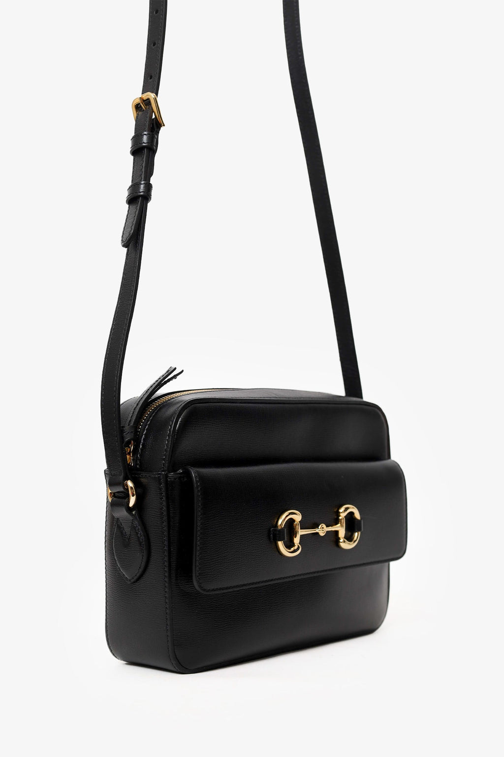 Gucci Black Azalea Calfskin Small Horsebit 1955 Shoulder Bag