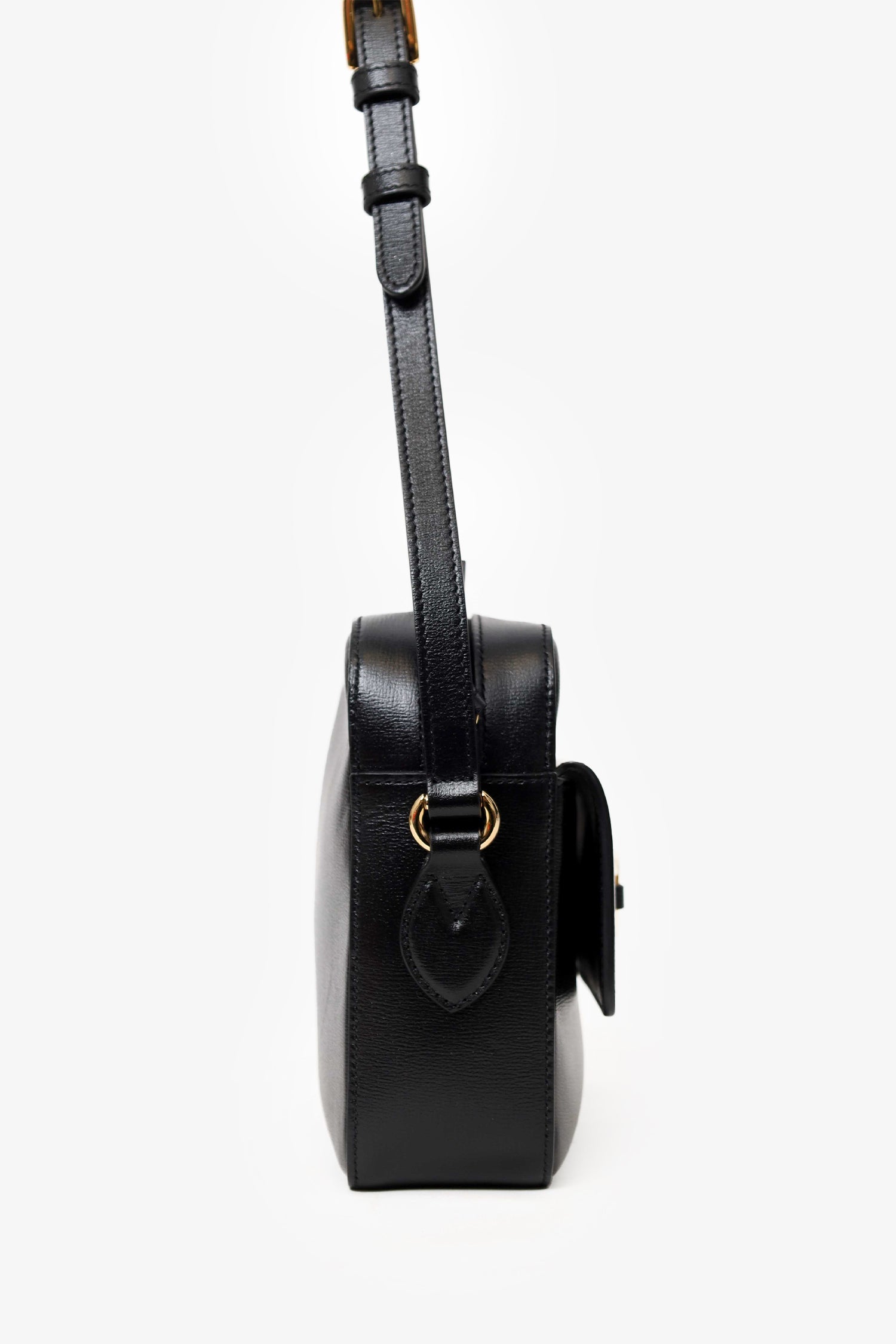 Gucci Black Azalea Calfskin Small Horsebit 1955 Shoulder Bag
