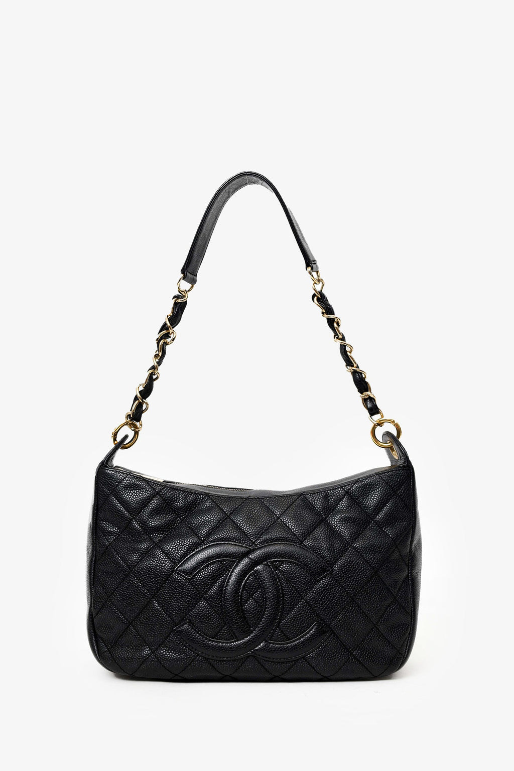 Pre-Loved Chanel™ 2002-03 Black Quilted Caviar Leather Timeless Shoulder Bag
