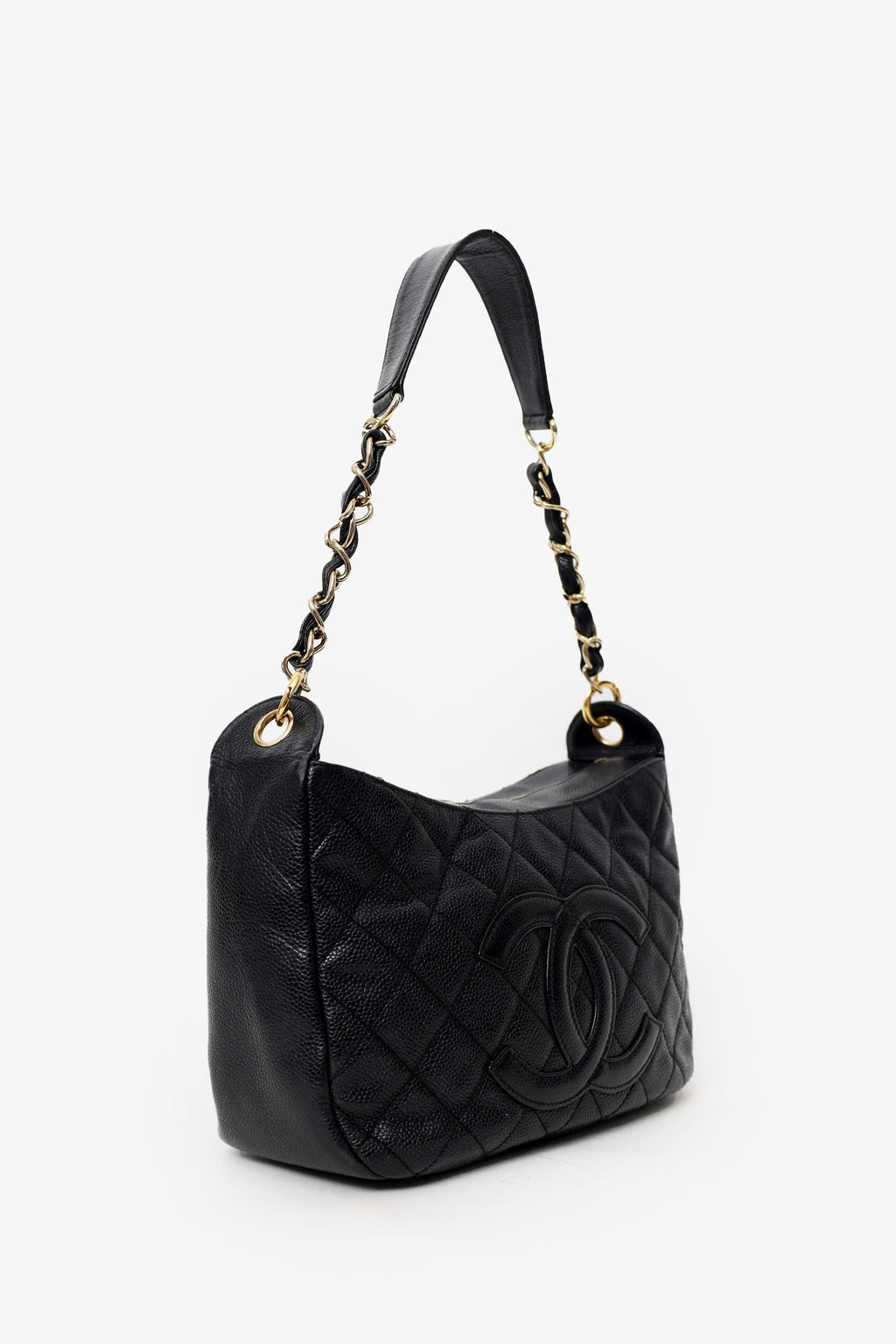 Pre-Loved Chanel™ 2002-03 Black Quilted Caviar Leather Timeless Shoulder Bag