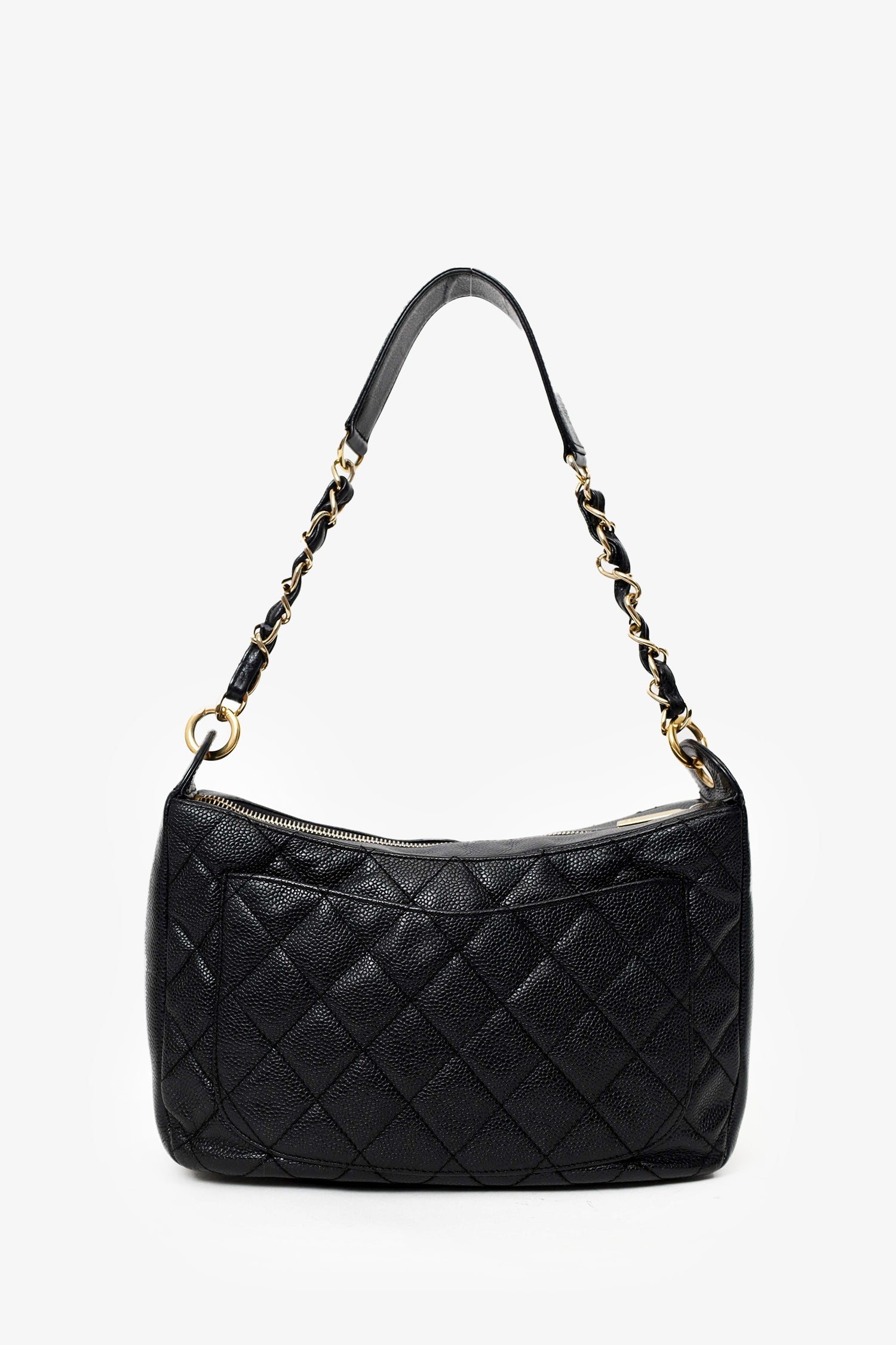 Pre-Loved Chanel™ 2002-03 Black Quilted Caviar Leather Timeless Shoulder Bag