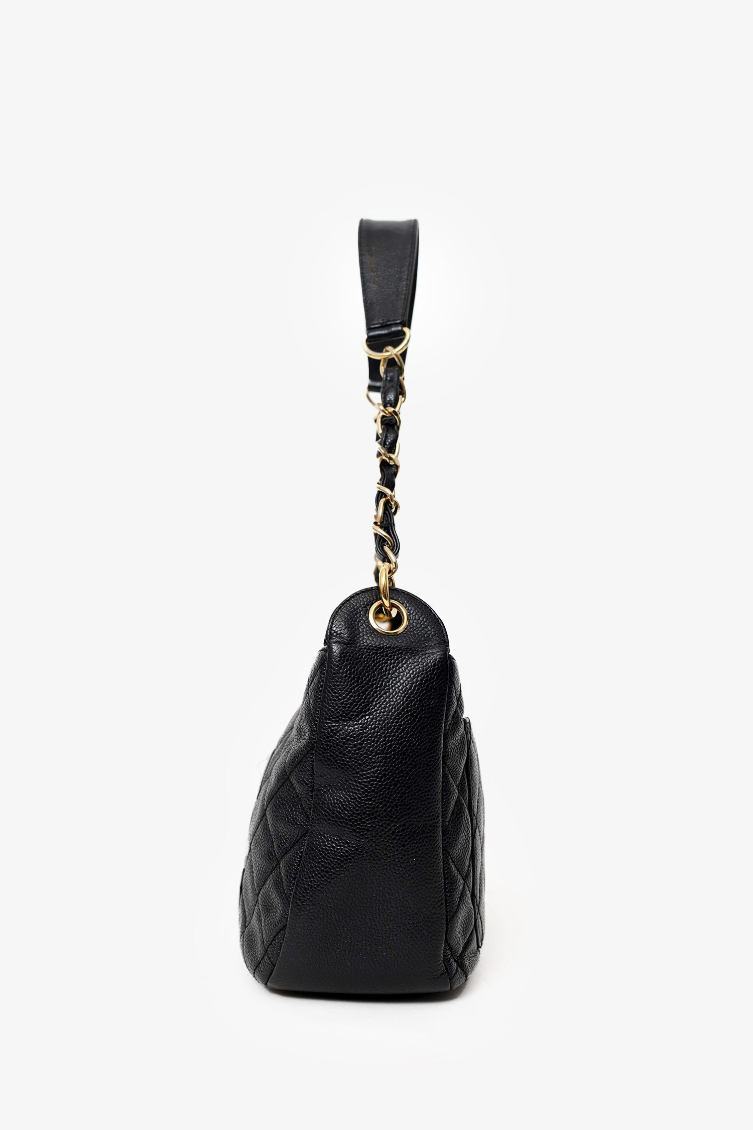 Pre-Loved Chanel™ 2002-03 Black Quilted Caviar Leather Timeless Shoulder Bag