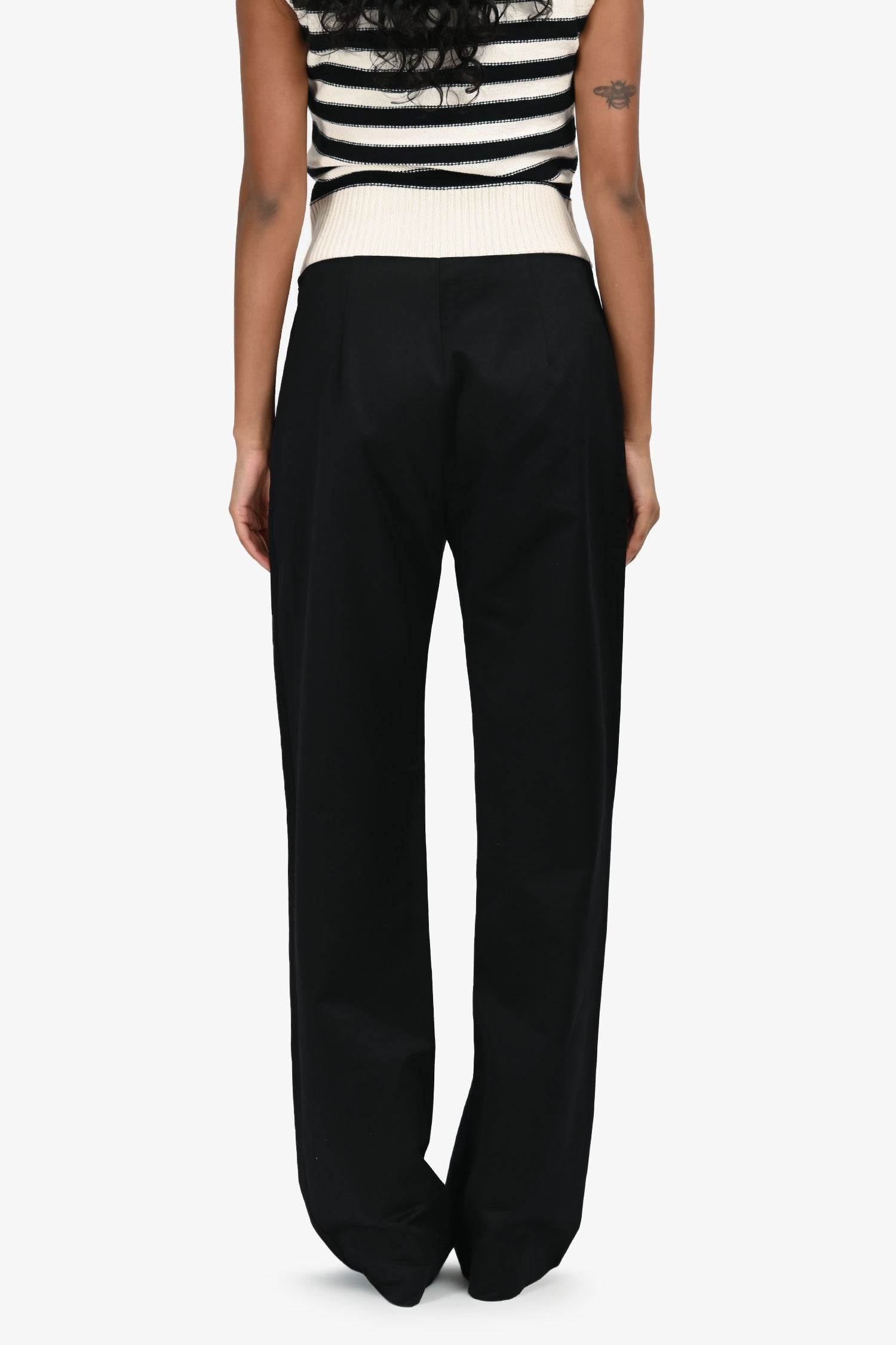 Dries Van Noten Black/Navy Cotton Pants Size 36