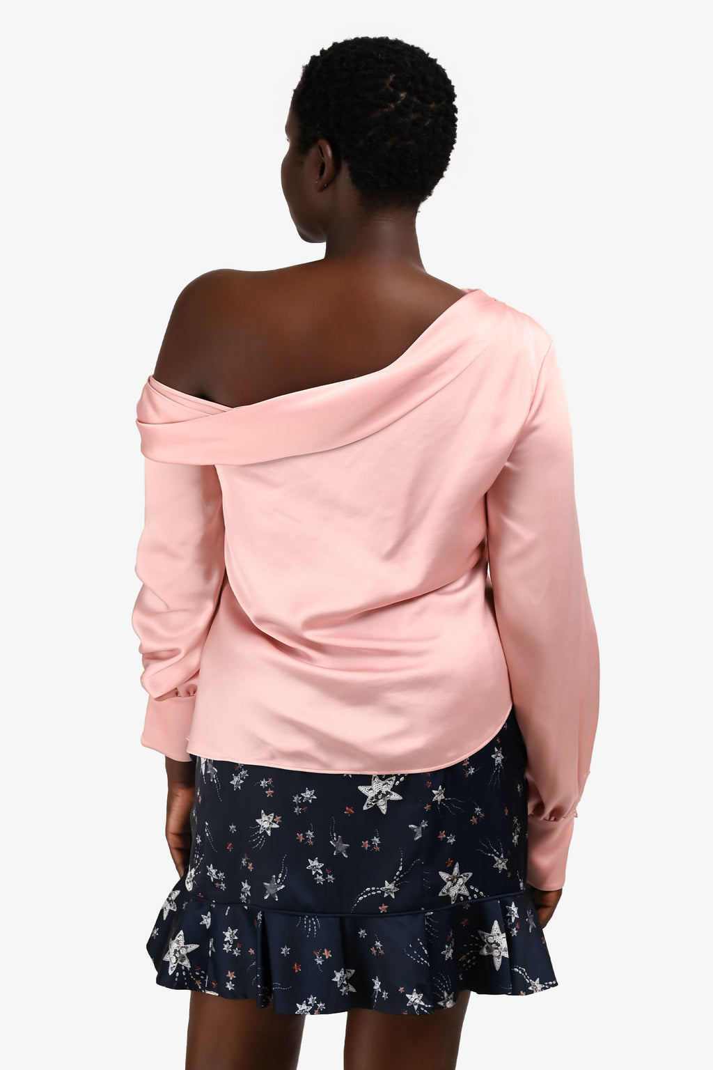 Jonathan Simkhai Pink Satin Off The Shoulder Top Size 6