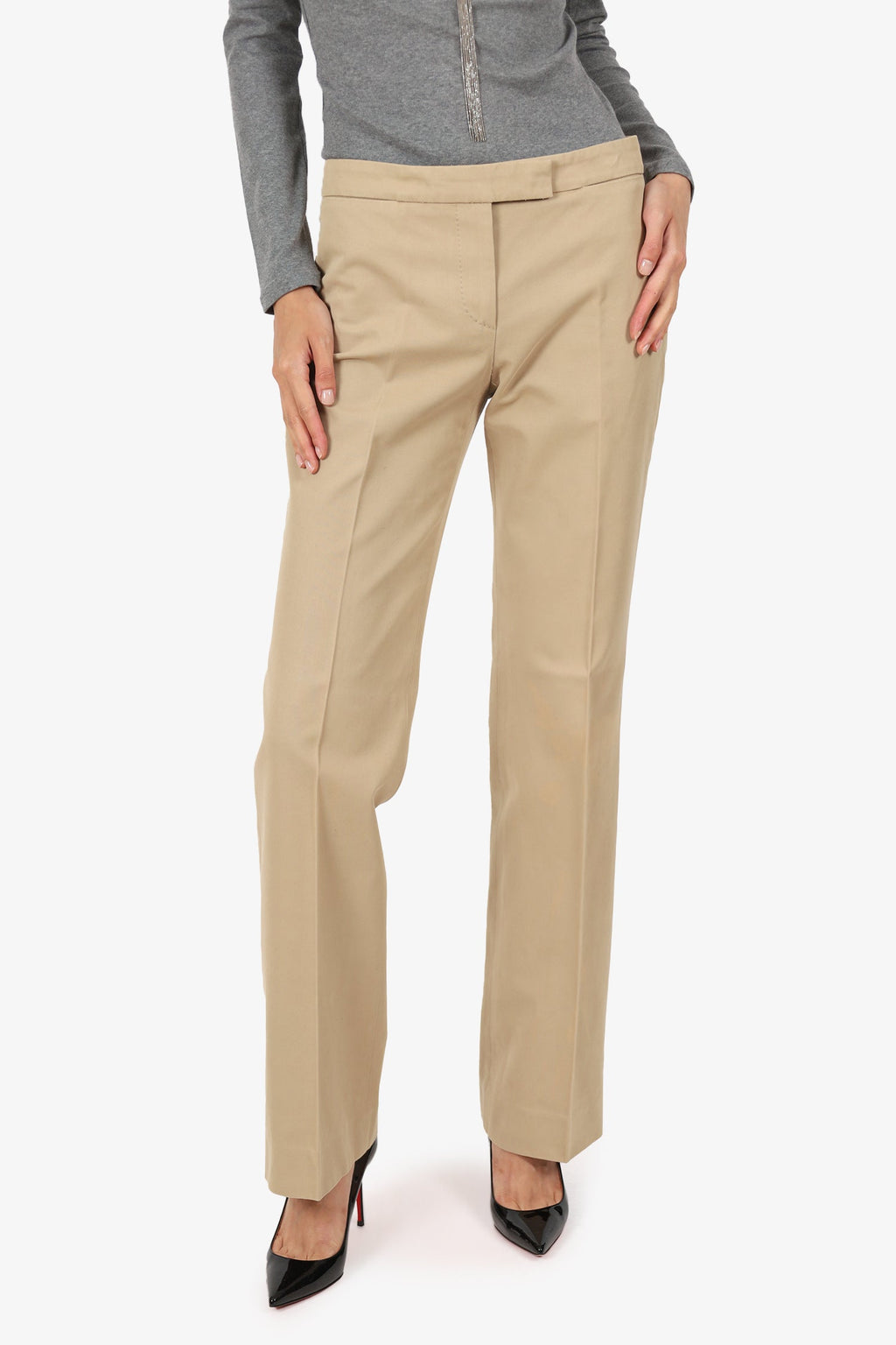 Alexander McQueen Khaki Straight Leg Trousers Size 38