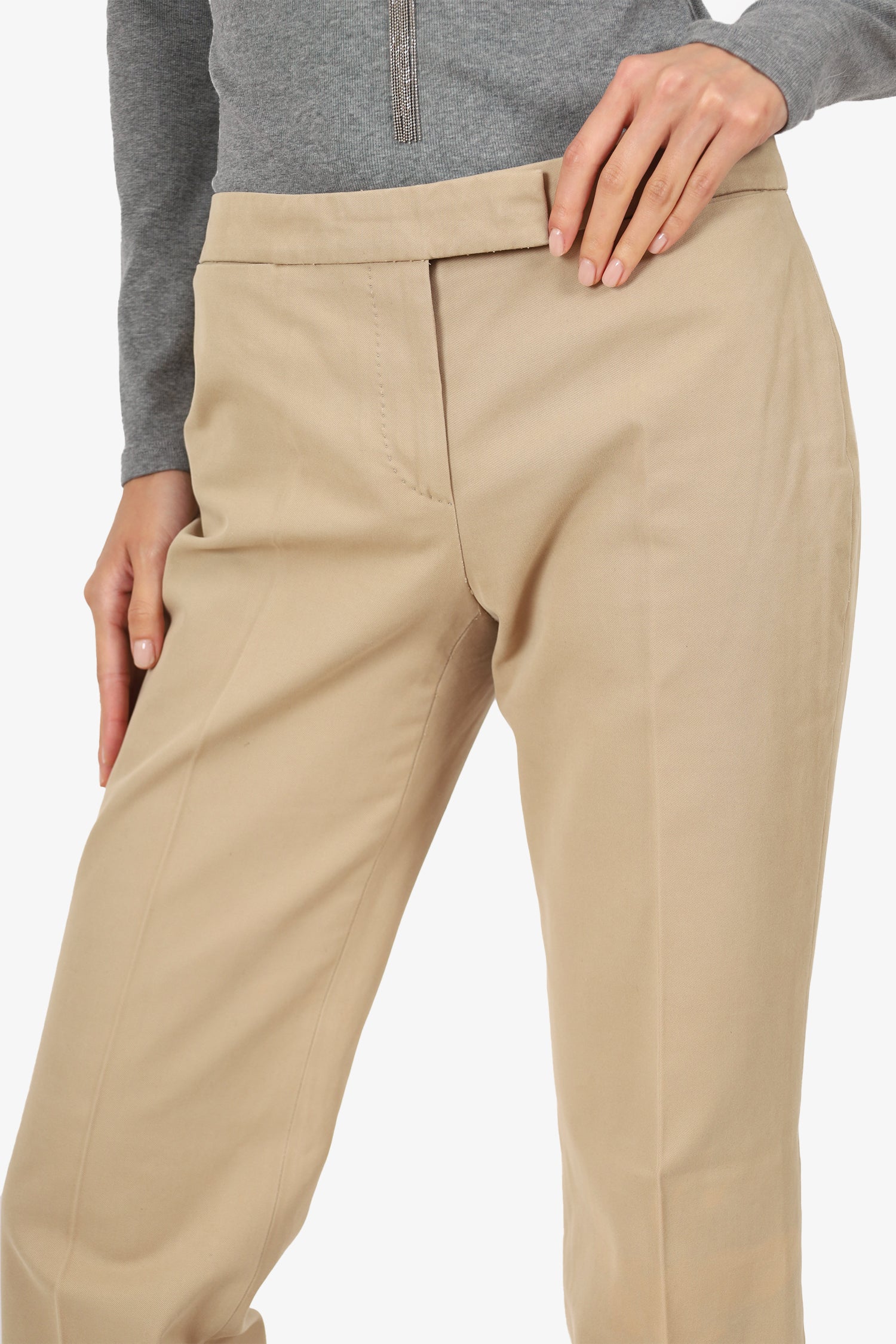 Alexander McQueen Khaki Straight Leg Trousers Size 38